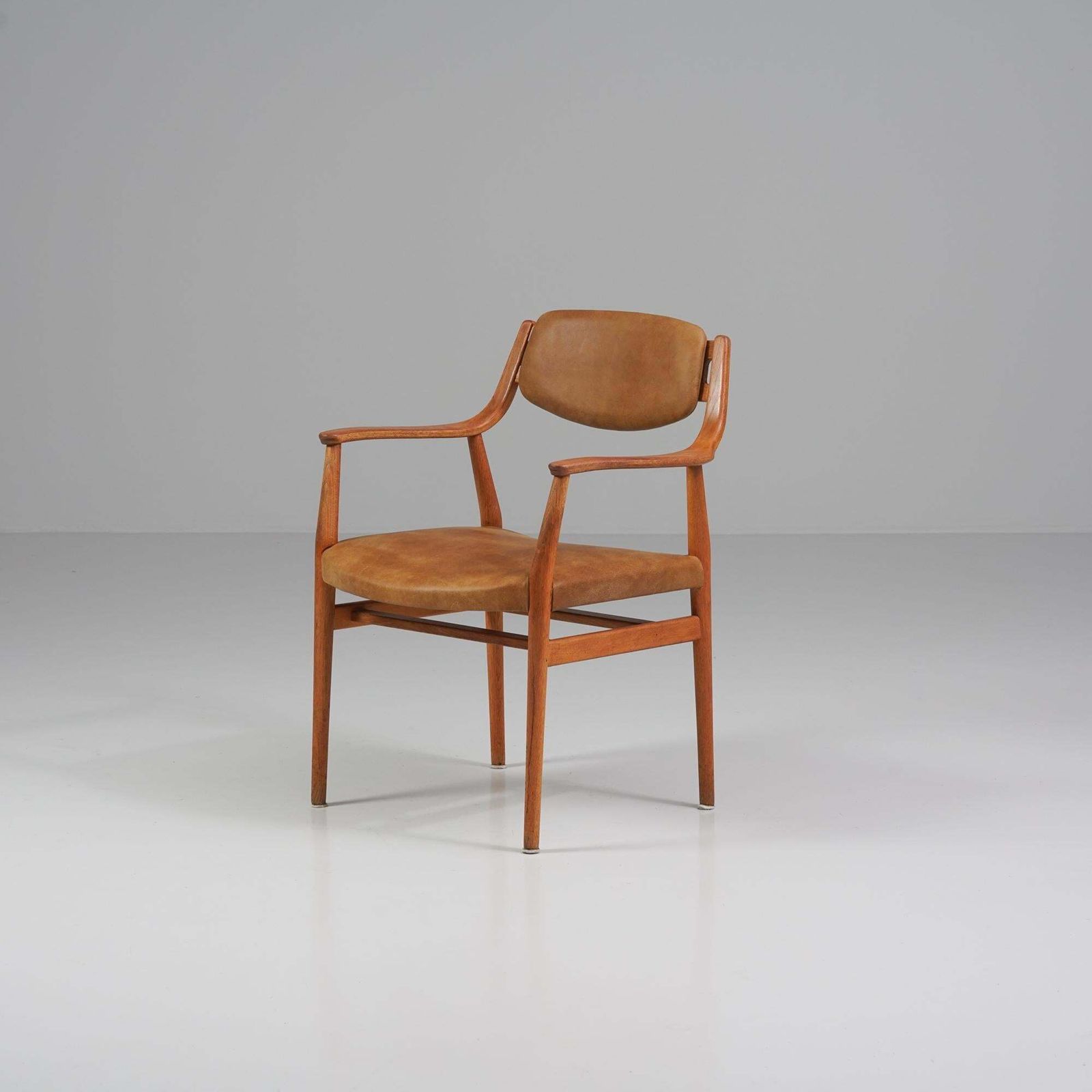 Teak And Leather Armchair, Denmark, 1960s photo furniture