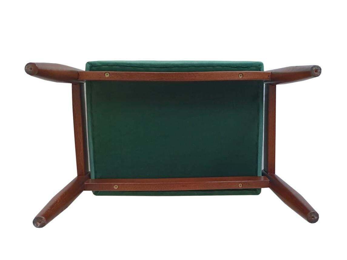 Pair Of Mid Century Green Velvet Vintage Stools, Edmund Homa, 1960s photo vinterior