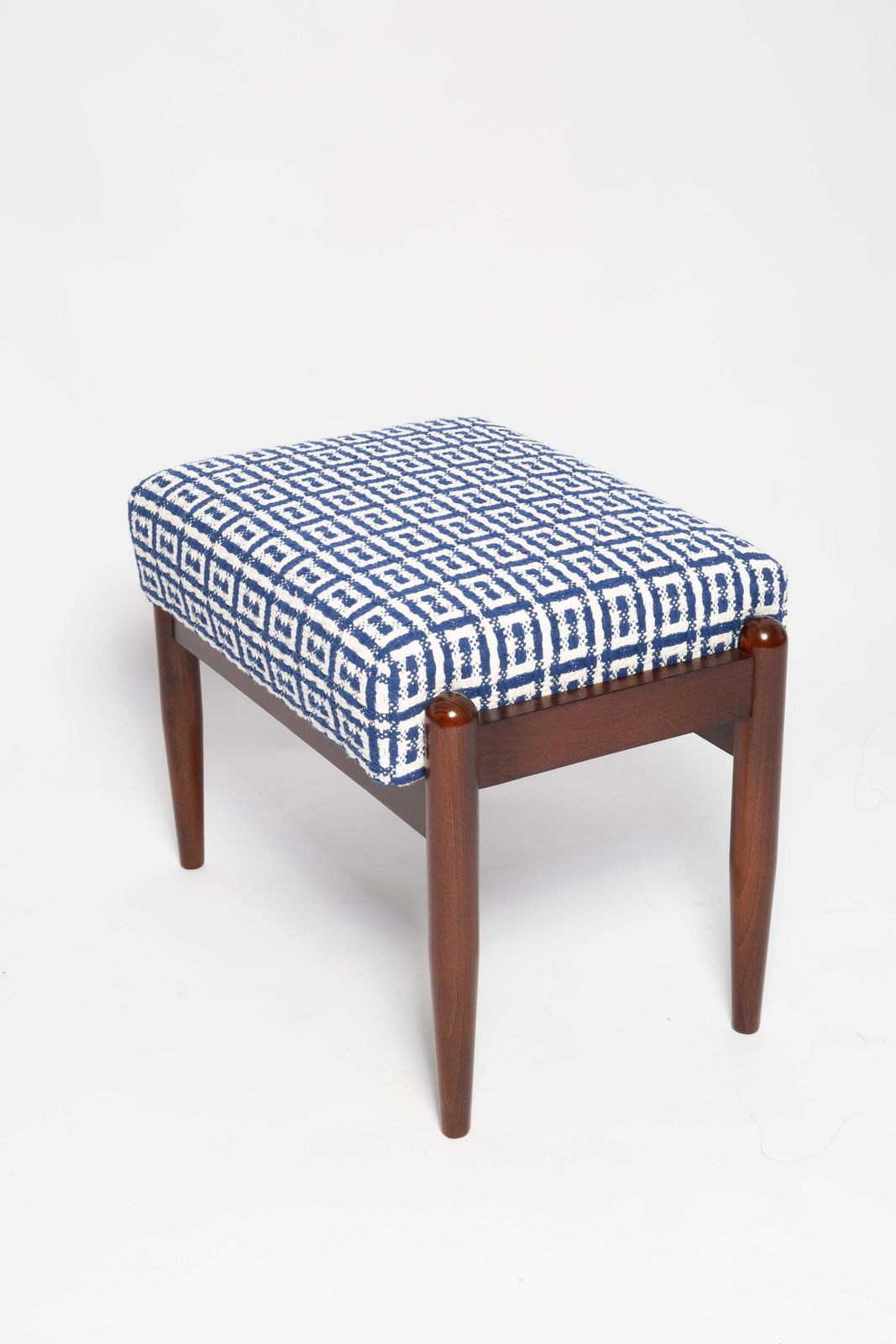 Pair Of Mid Century Gfm Stools In Tweed Jacquard Dedar, E. Homa, Europe, 1960s photo 832.0