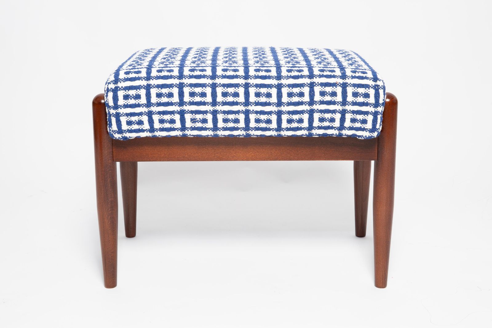 Pair Of Mid Century Gfm Stools In Tweed Jacquard Dedar, E. Homa, Europe, 1960s photo 832.0