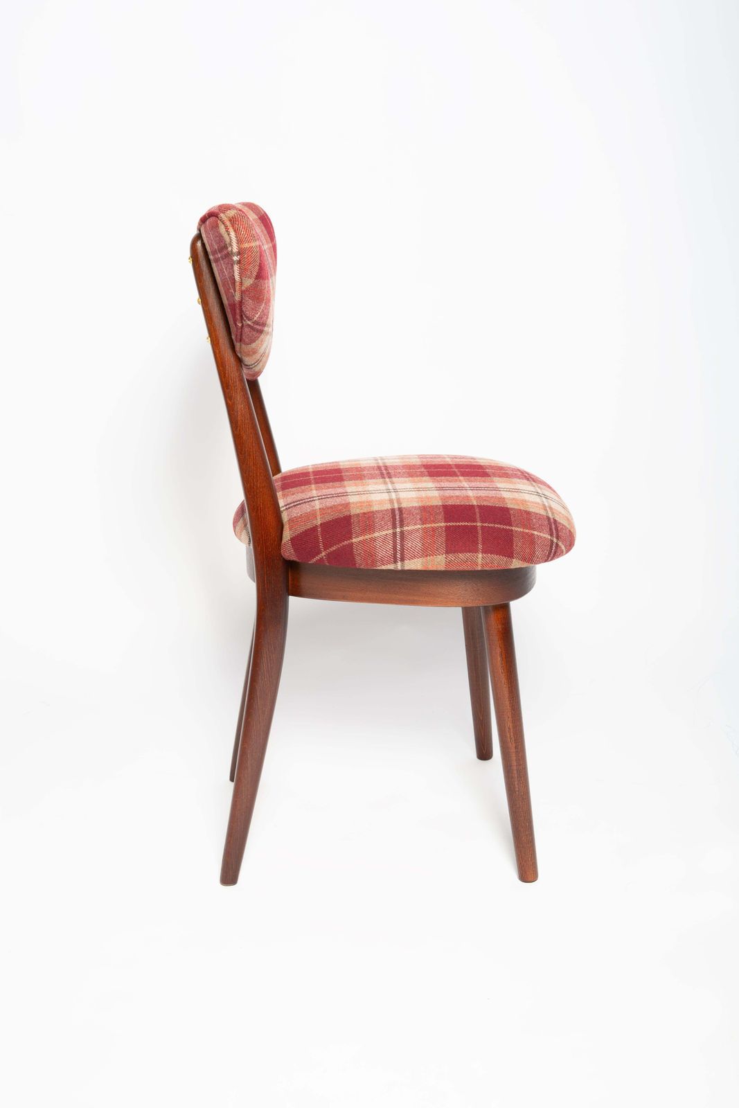 Ten Mid Century Red Wine Classic Scottish Pattern Heart Chairs, Europe, 1960s photo buy
