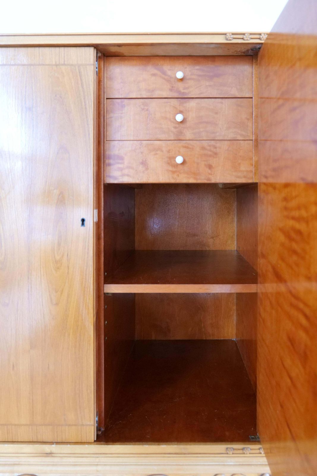 photo for sale Midcentury Modern Handcrafted Cabinet Elm, Sweden, 1940s