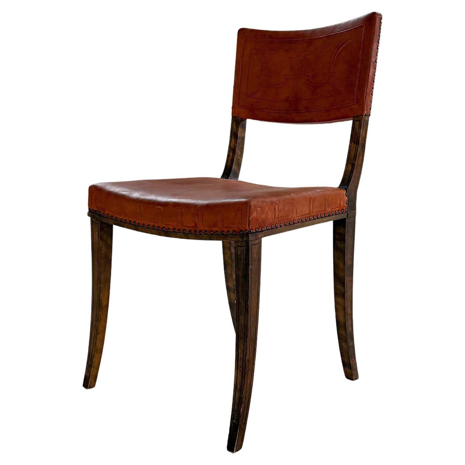 Art Deco Swedish Chair Pine And Leather Carl Bergsten 1929
