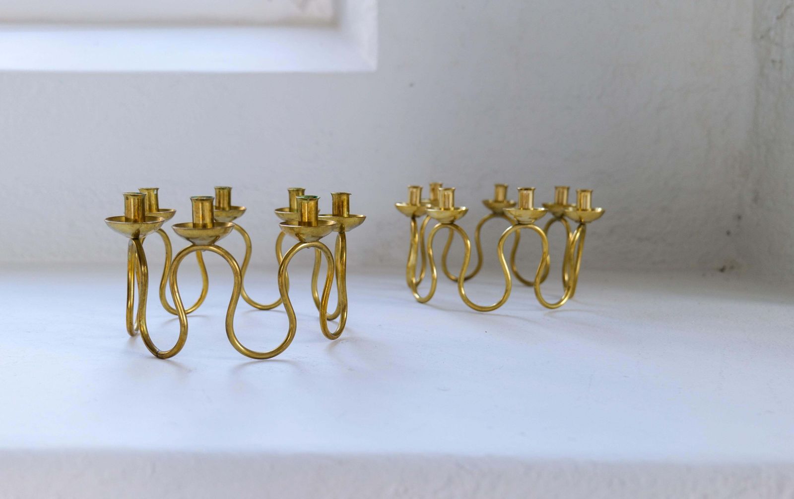 Art Deco Candlesticks In Brass By Lars Holmström In Arvika, Sweden photo vinterior