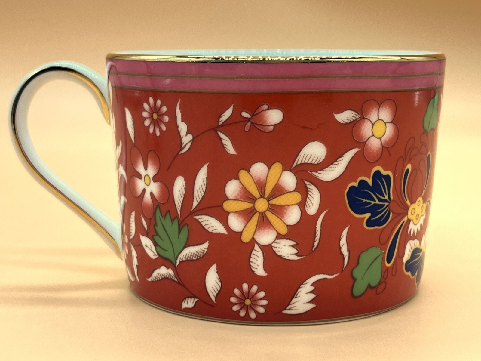 Wedgwood China Wonderlust Collection Crimson Jewel Design Tea Cup & Saucer Duo. photo vintage