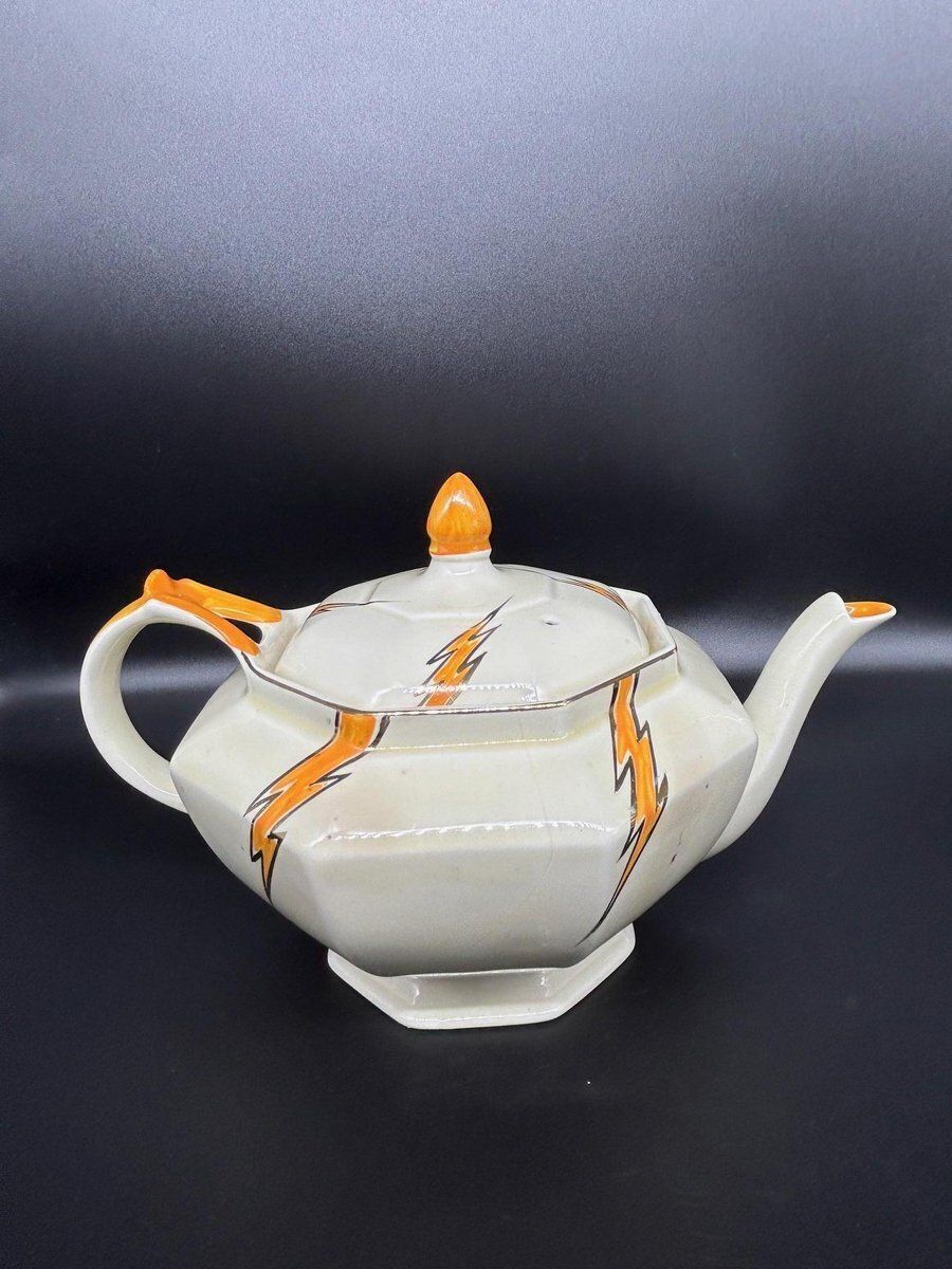 Art Deco Tea Set By Hugh Longport For Konny Kraft, 1920s, Set Of 3 photo 510.0