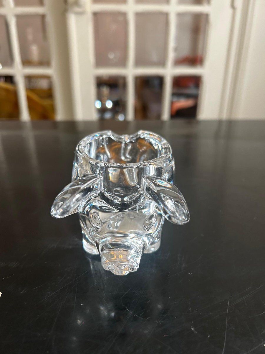 photo furniture Crystal Pig Vide Poche From Cristallerie De Vannes, 1970s