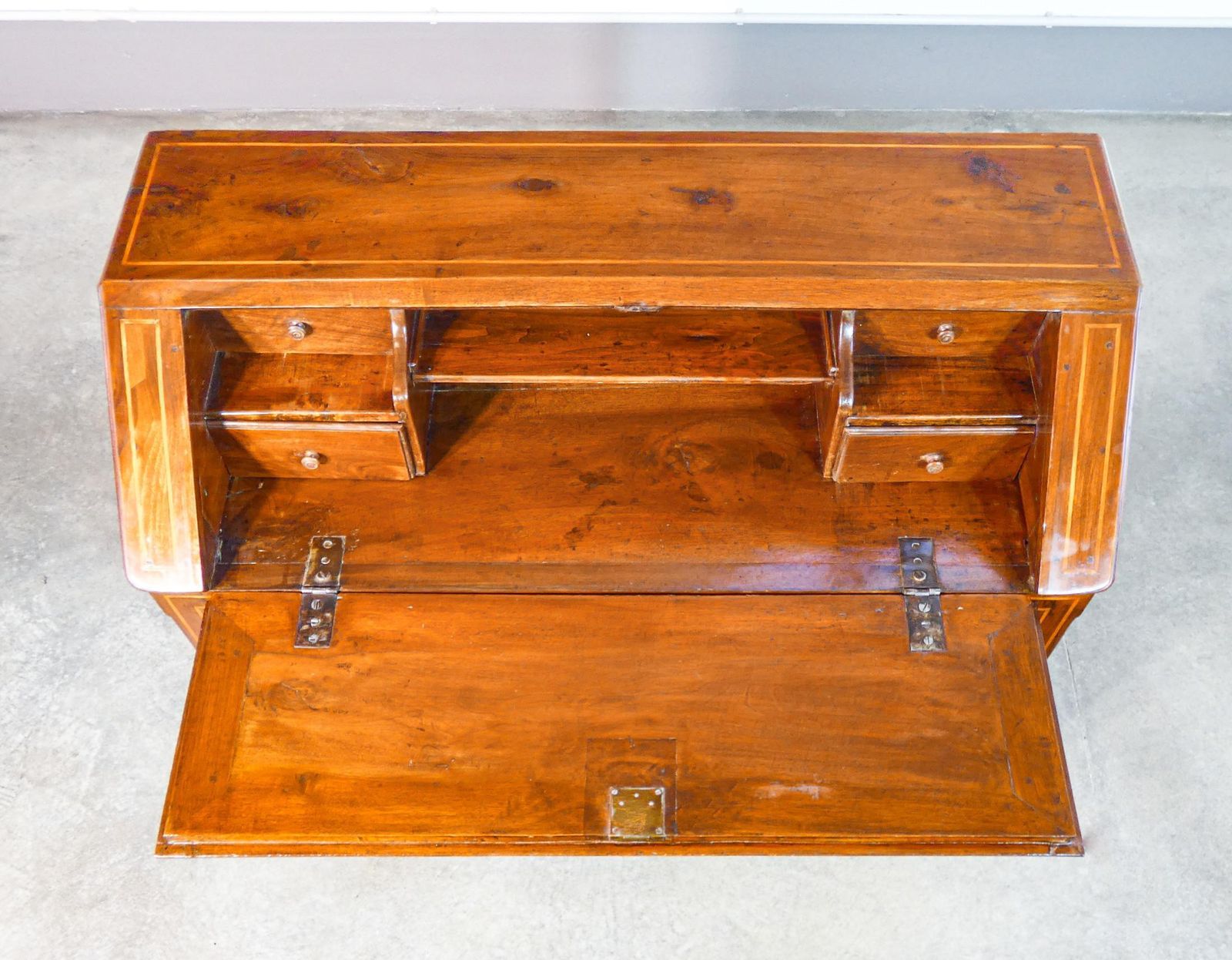 Ribalta Secretaire Luigi XVI In Legno Di Noce Intarsiato. Fine XVIII Sec. photo vinterior