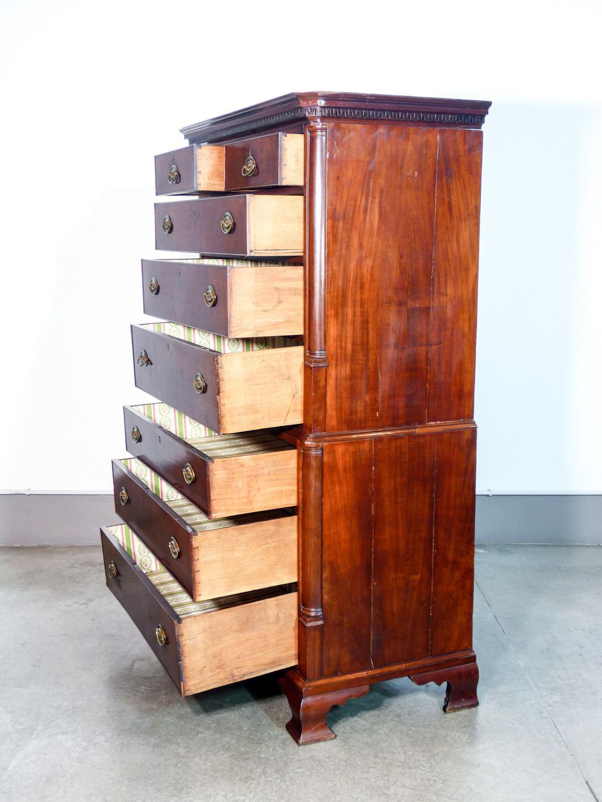 Furniture English Chest Of Drawers, Georgian Period, With Eight Drawers. England, Late 1700s photo