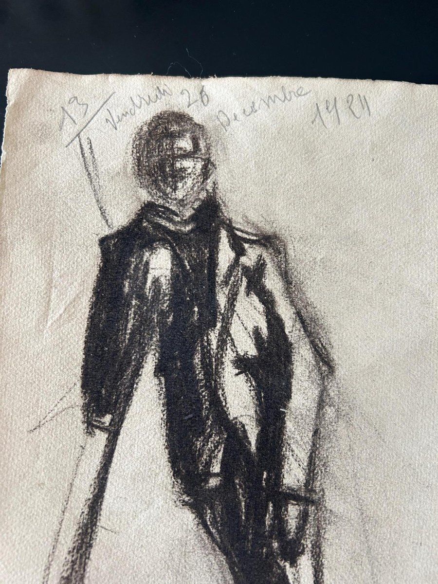 3 Sketches, December 1924, Charcoal On Paper, Set Of 3 photo 836.0