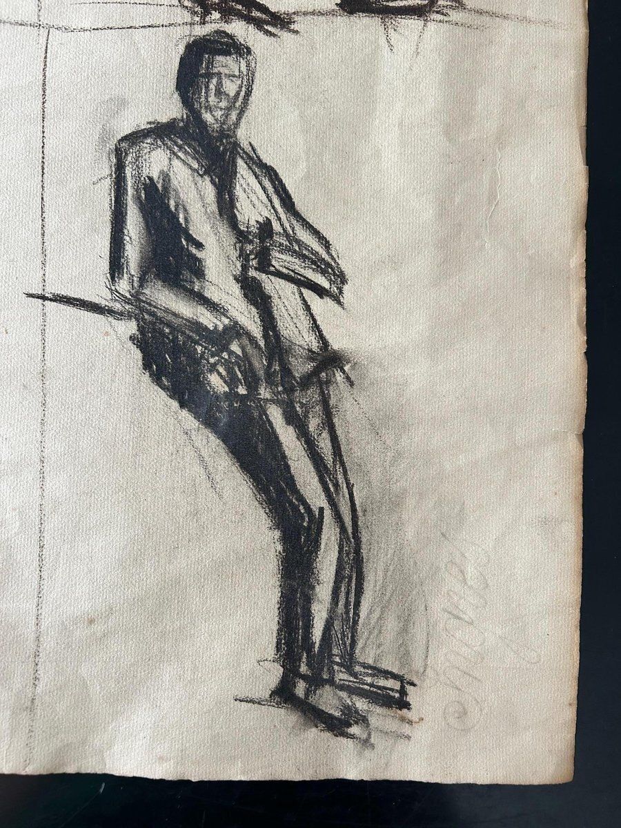 photo furniture 3 Sketches, December 1924, Charcoal On Paper, Set Of 3