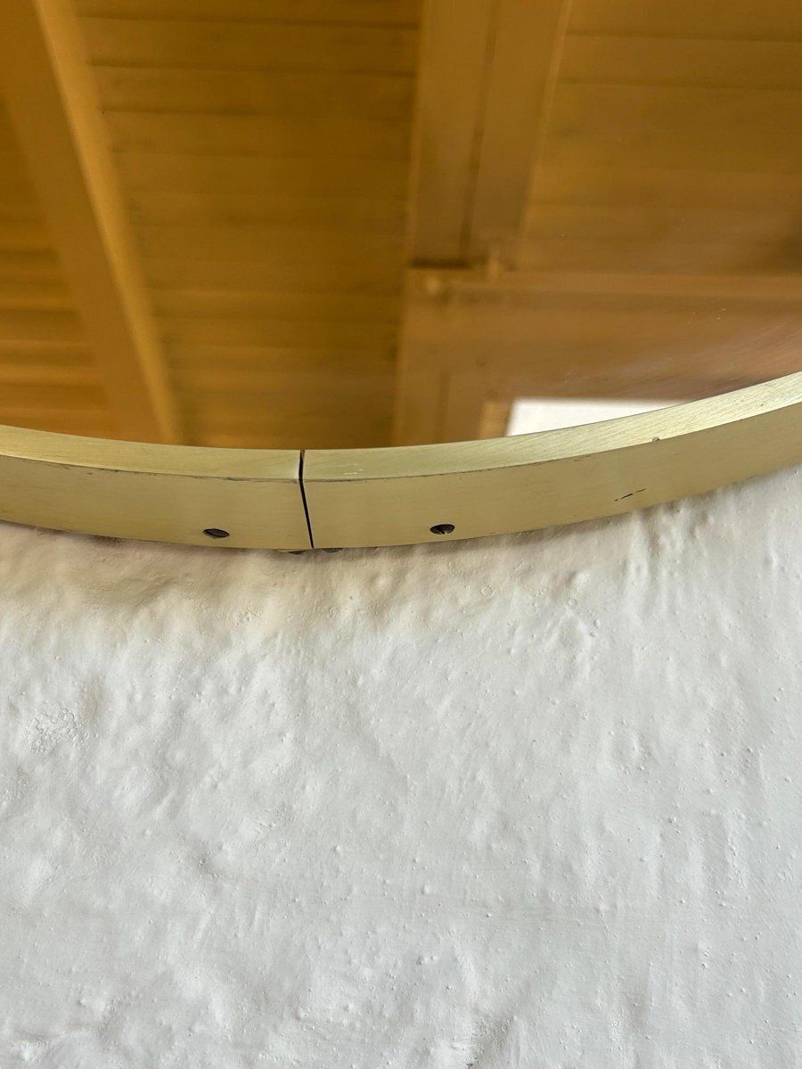 photo furniture Italian Brass And Smoked Glass Mirror, 1970s
