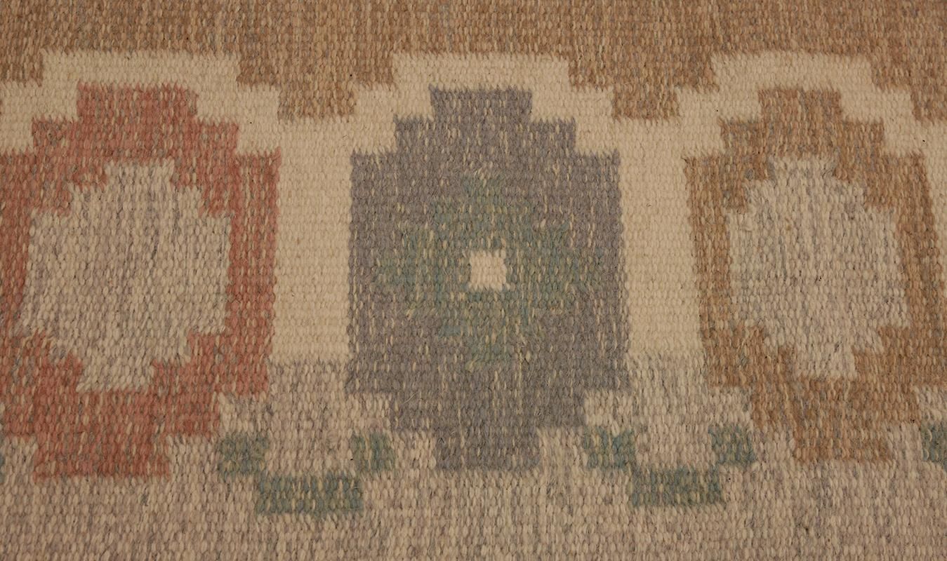 Scandinavian Rug Rollakan Signed Earthy Tones photo Textiles