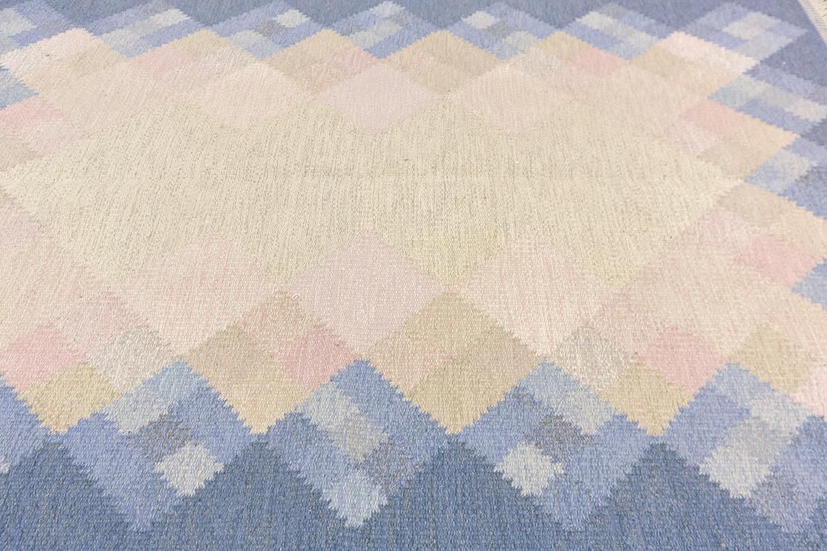 Swedish Rug Flat Weave Signed Piece photo for sale
