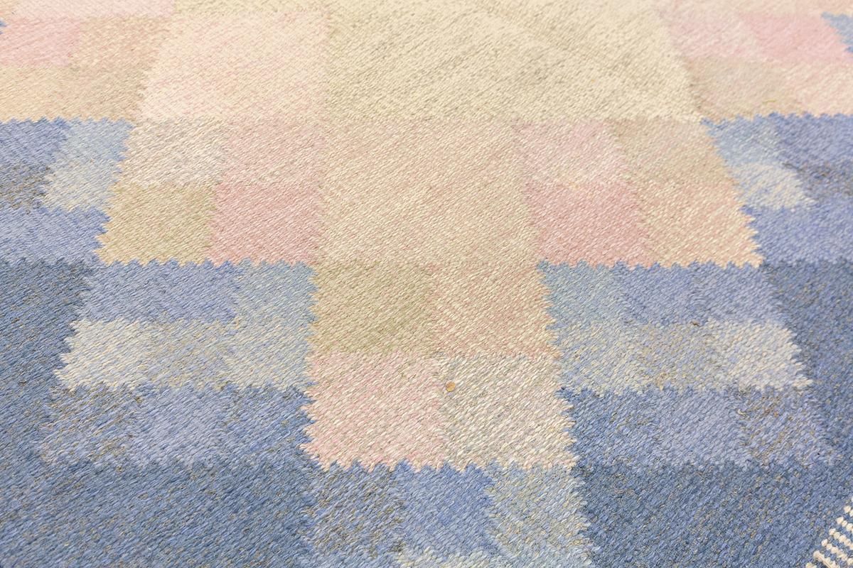 Swedish Rug Flat Weave Signed Piece photo vinterior