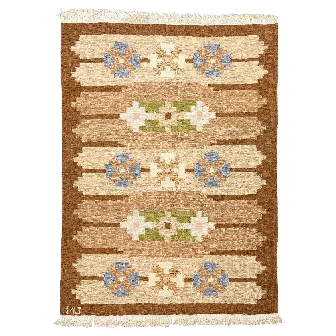 Scandinavian Rug Signed Mj