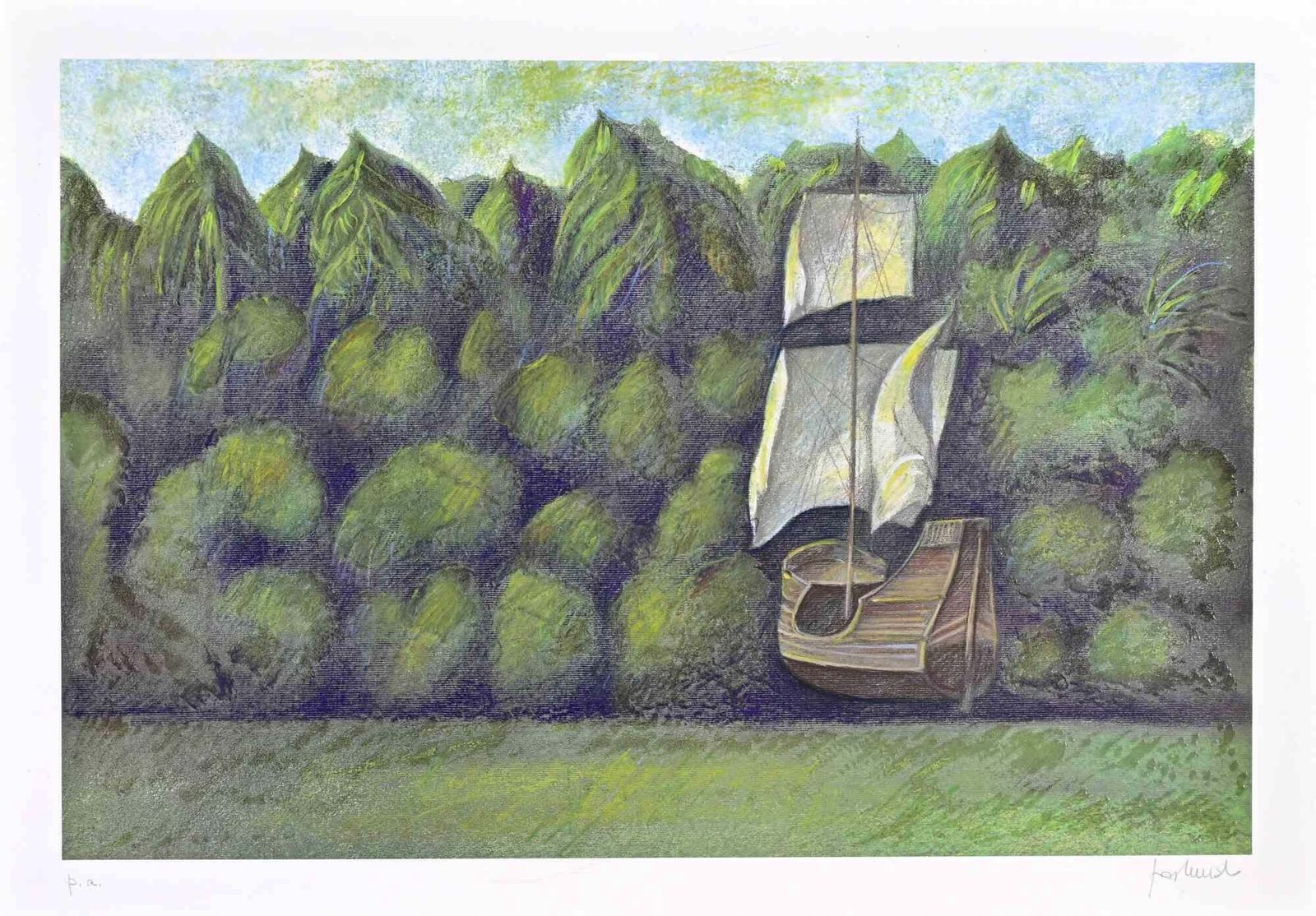 Franco Fortunatothe Ship   Screenprint By Franco Fortunato   1990s1990s