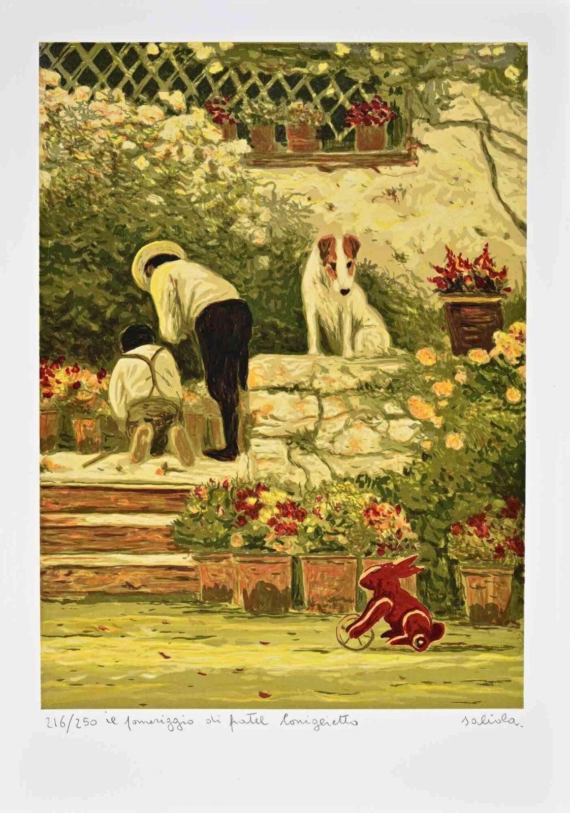 Antonio Saliolail Pomeriggio Di Fratel Coniglietto   Lithograph By Antonio Saliola   2000s2000s