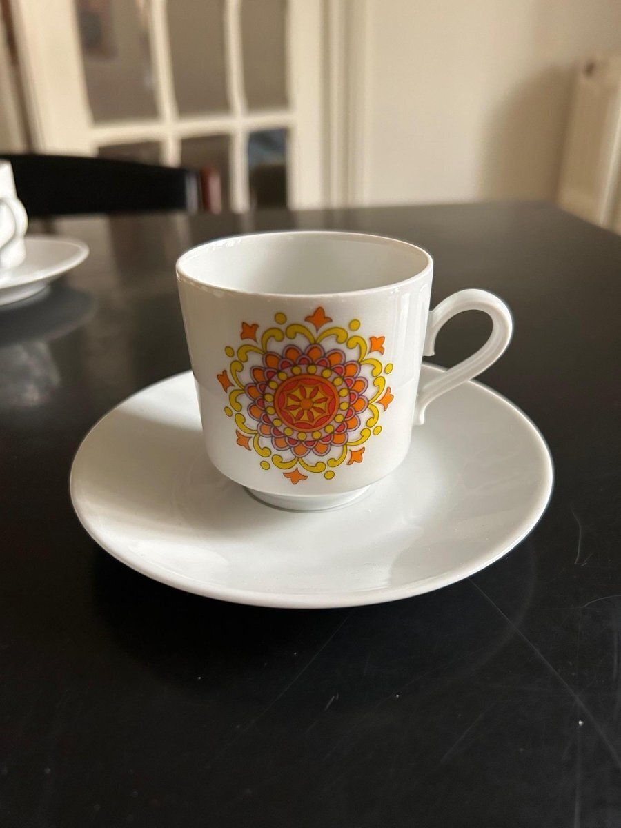 Porcelain Cups With Milk Jug From Winterling, 1970, Set Of 7 photo furniture