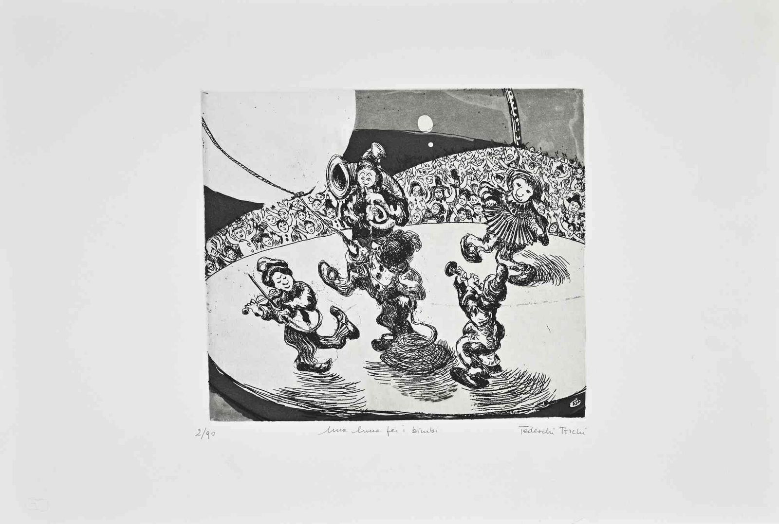 Amedeo Tedeschi Toschia Moon For Children   Etching By Amedeo Tedeschi Toschi   1990s1990s