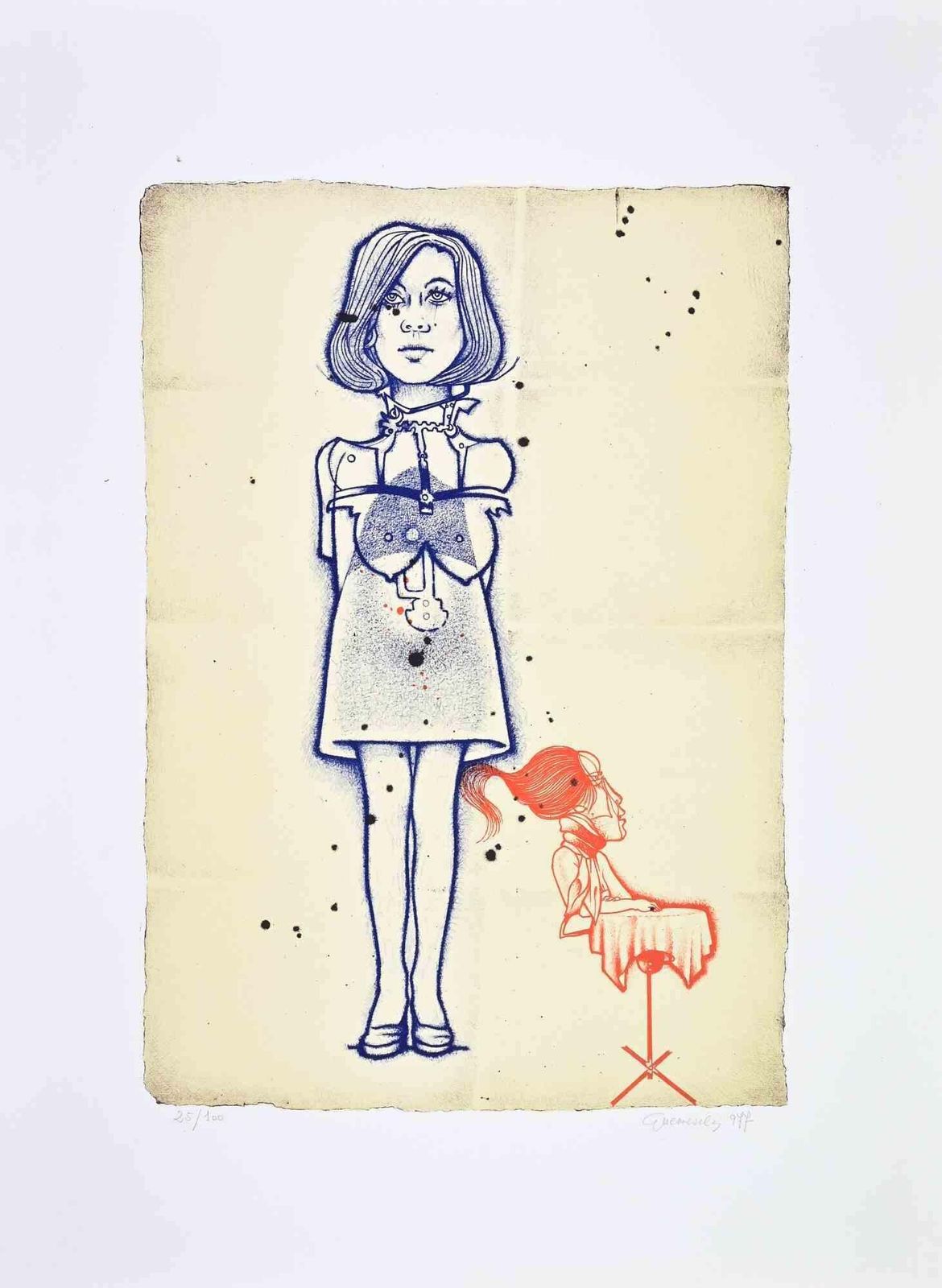 Giuseppe Guerreschirestrictions   Etching By Giuseppe Guerreschi   19741974