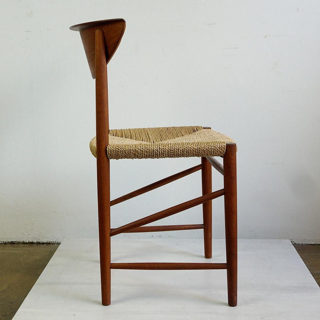 Scandinavian Teak And Cane Dining Chair By Peter Hvidt For Soborg, Denmark photo 689.0