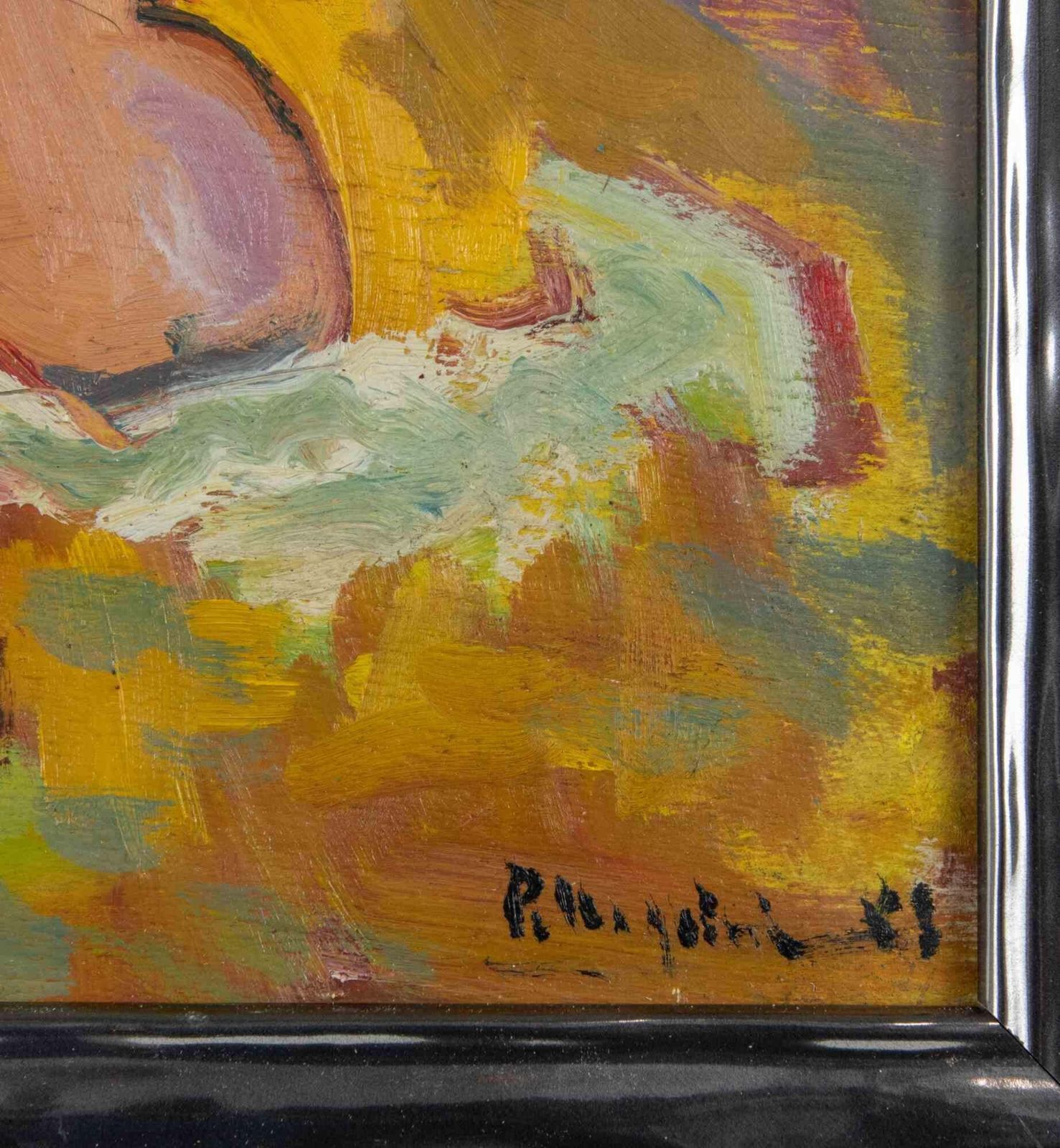 Sirio Pellegrininudes On The Beach   Paint By Sirio Pellegrini   19611961 photo for sale
