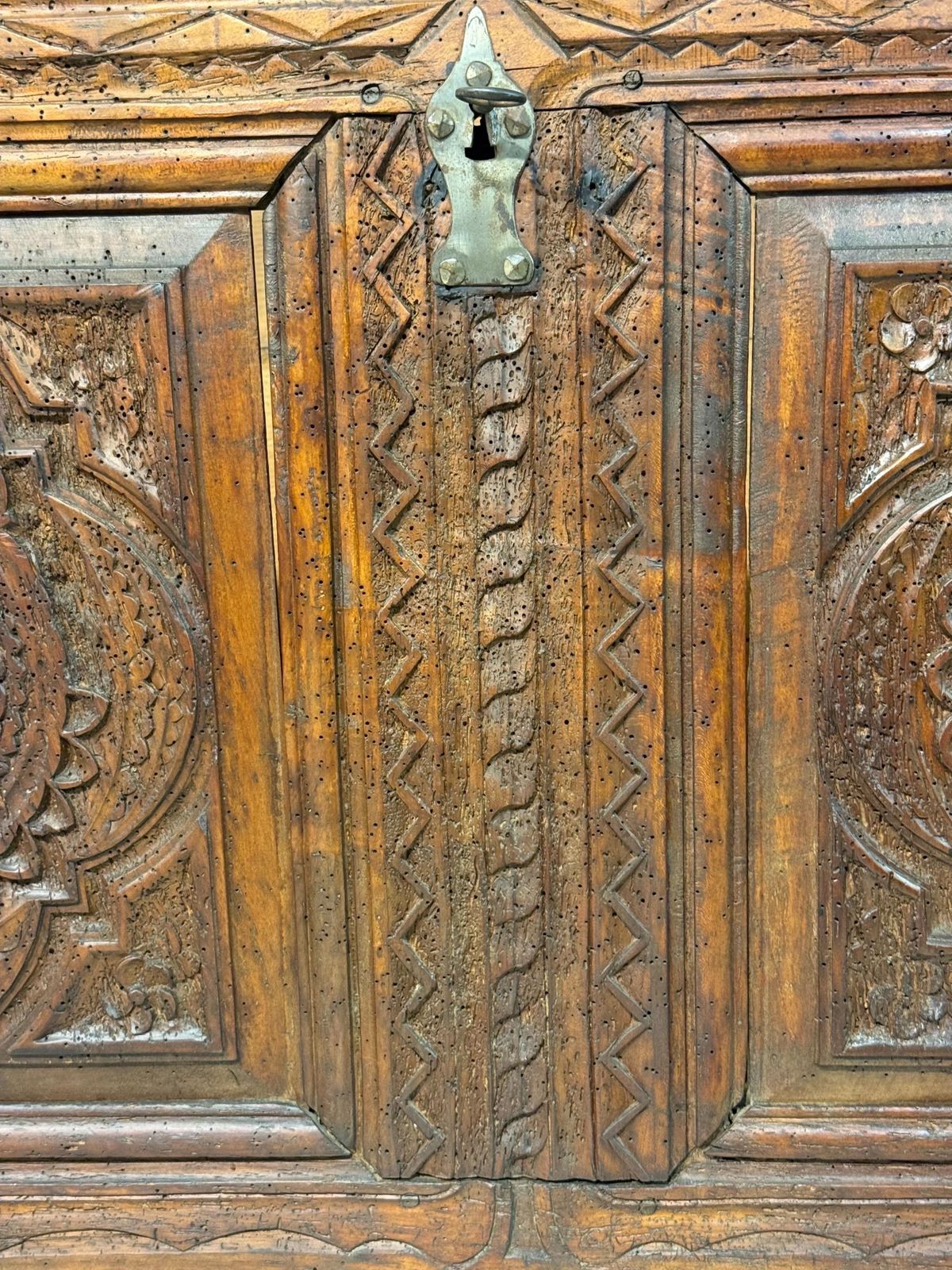 photo buy Spanish Renaissance Carved Oak Coffer, Circa 1600