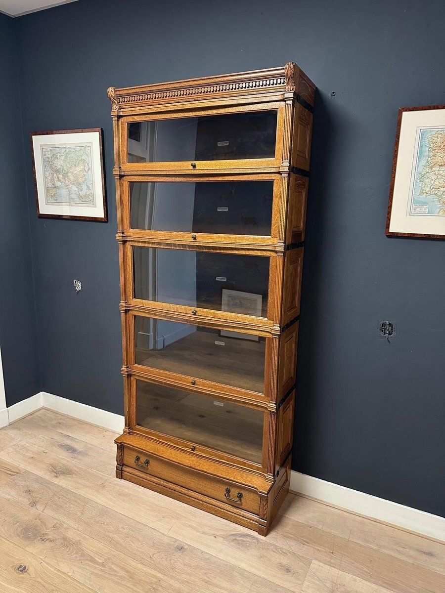 Modular Bookcase From Globe Wernicke, 1890s, Set Of 7