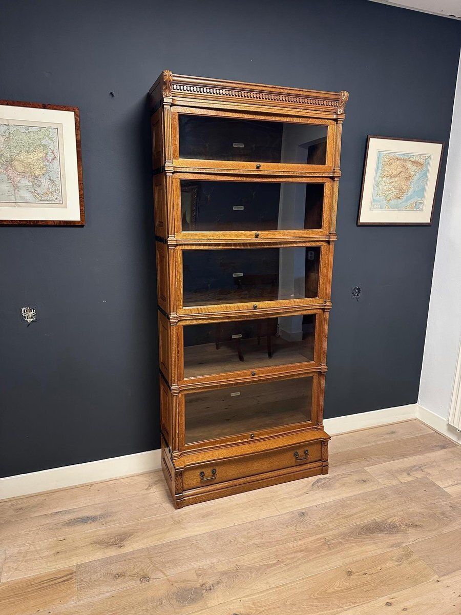 Furniture Modular Bookcase From Globe Wernicke, 1890s, Set Of 7 photo