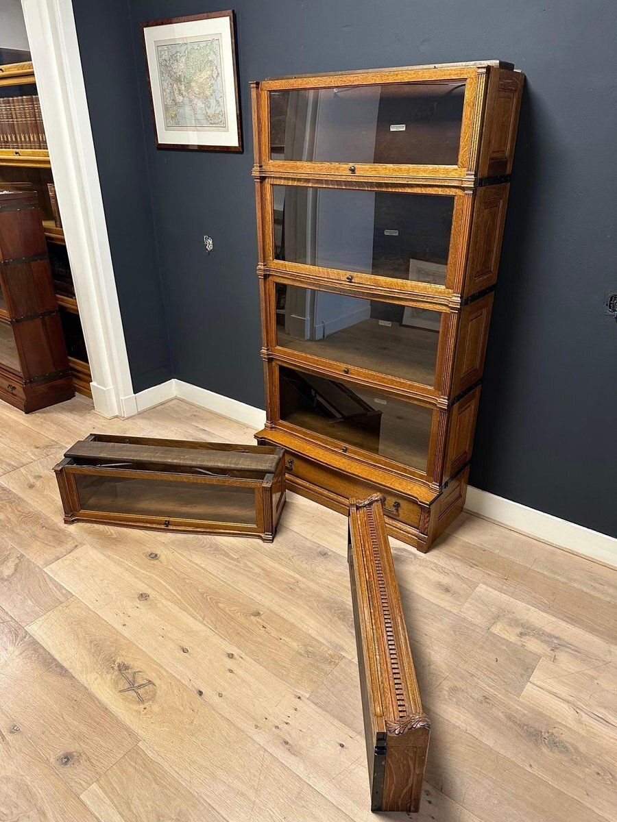 4249.0 Modular Bookcase From Globe Wernicke, 1890s, Set Of 7 photo