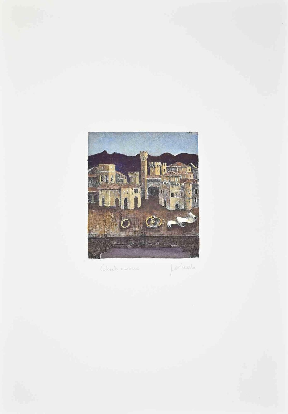 Franco Fortunatocityscape   Etching By Franco Fortunato   1990s1990s