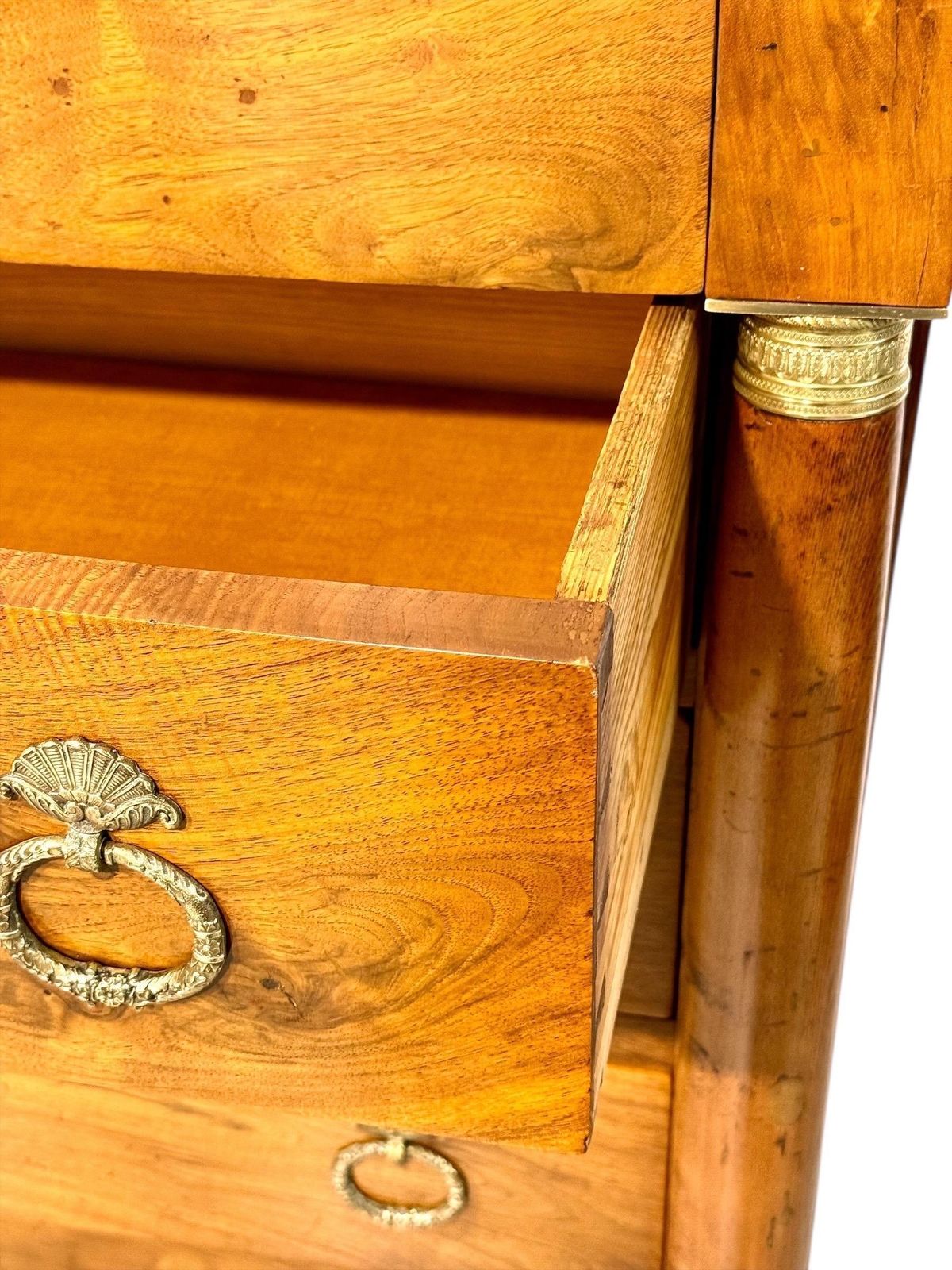 photo for sale French Empire Walnut Commode With Bronze Mounts, Early 19th Century