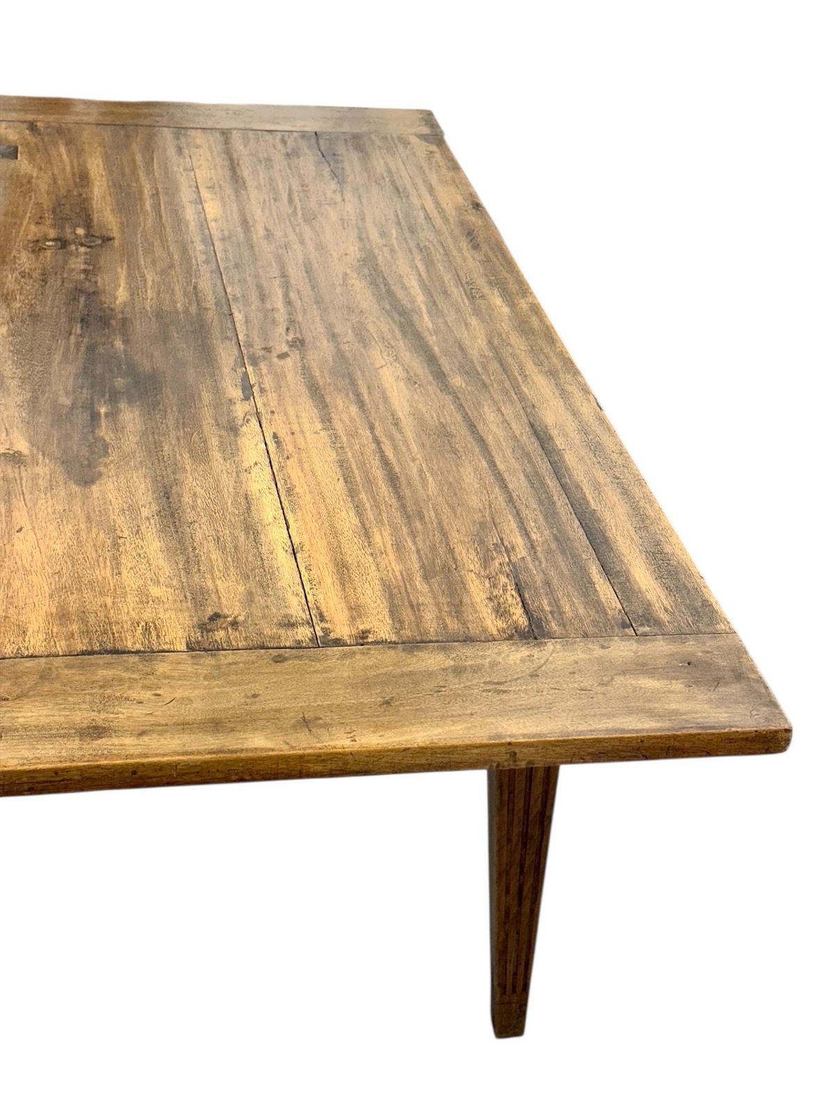 photo vintage 18th Century Louis XVI Walnut Table With Fluted Carvings