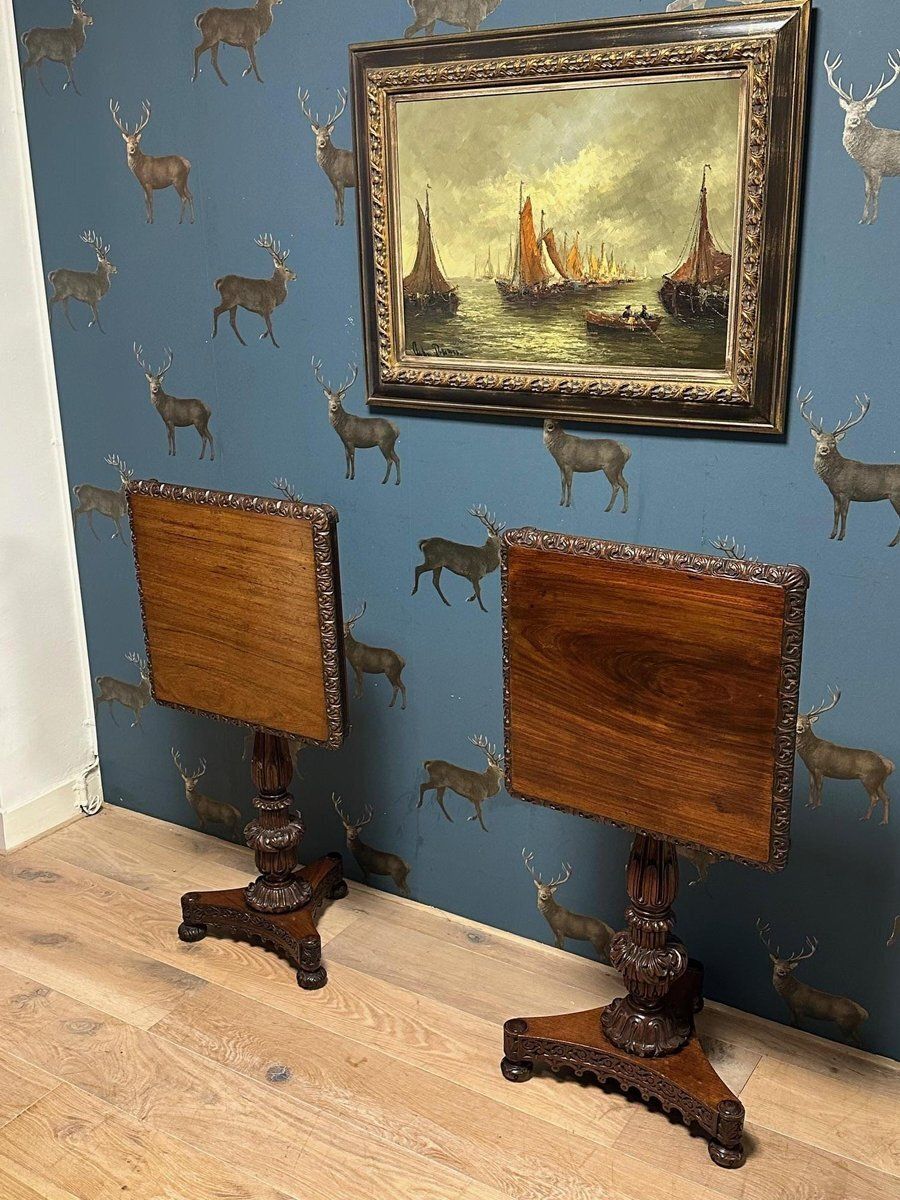 photo buy Anglo Indian Tilt Top Tables, Set Of 2
