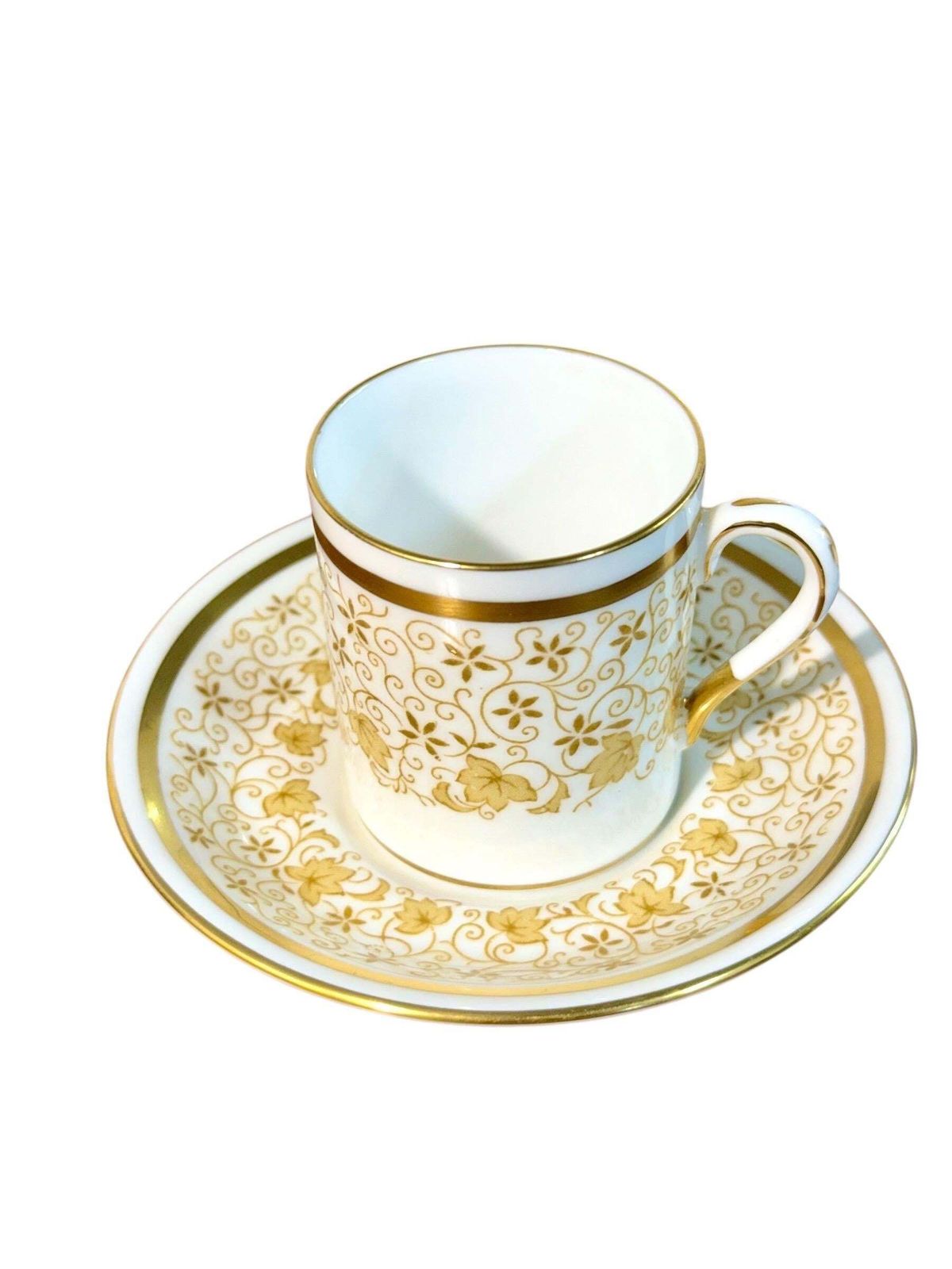 44 Piece Royal Tuscan Gold And White Bone China Coffee & Tea Service photo for sale