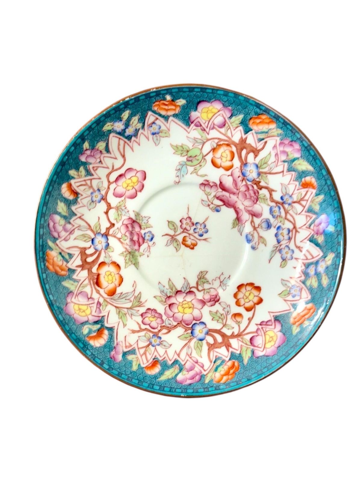 photo for sale 19th Century Set Of Four Samson Paris Polychrome Demitasse Cups & Saucers