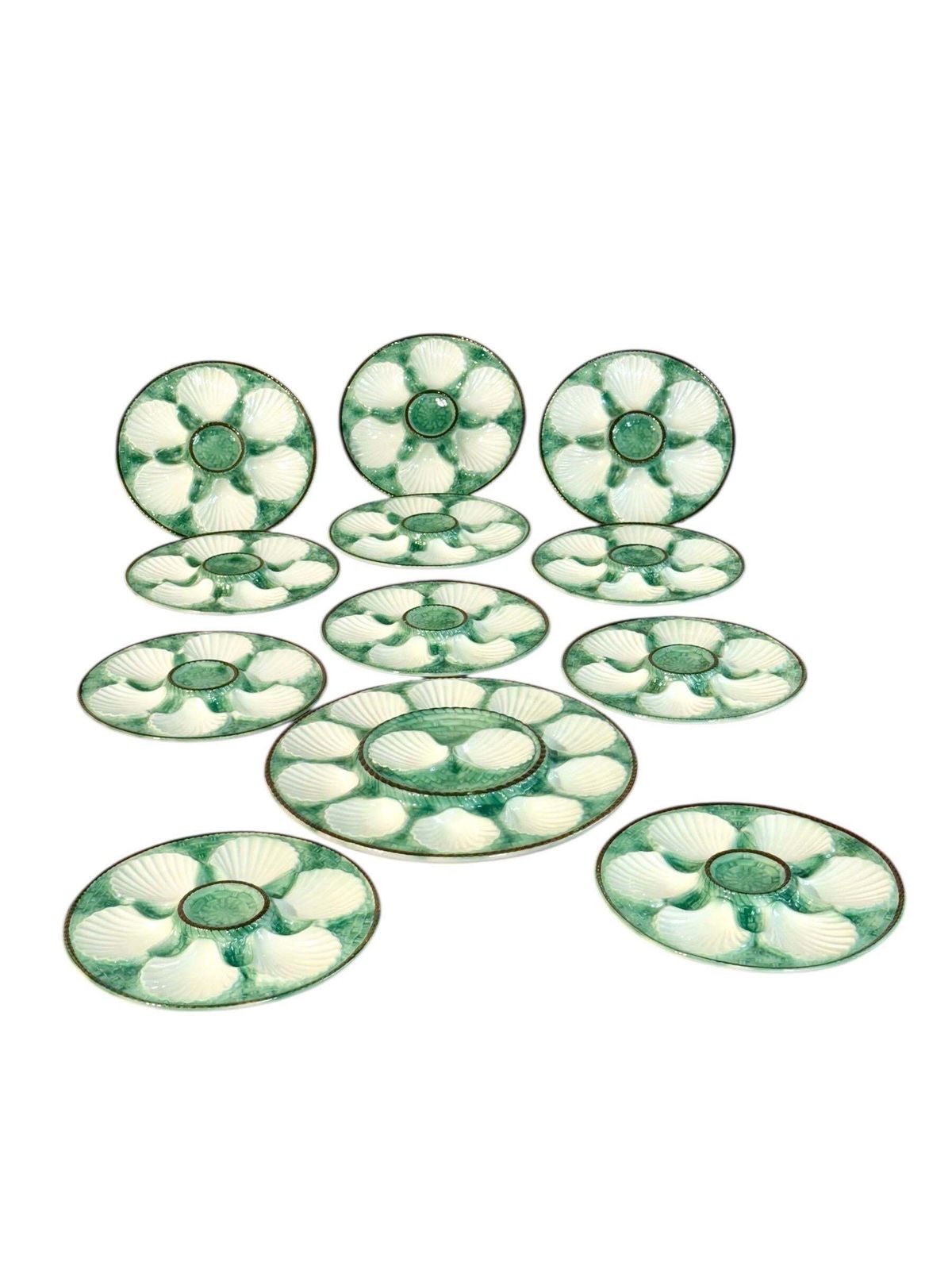 Home Decor Majolica Oyster Plate Set In The Longchamp Style photo