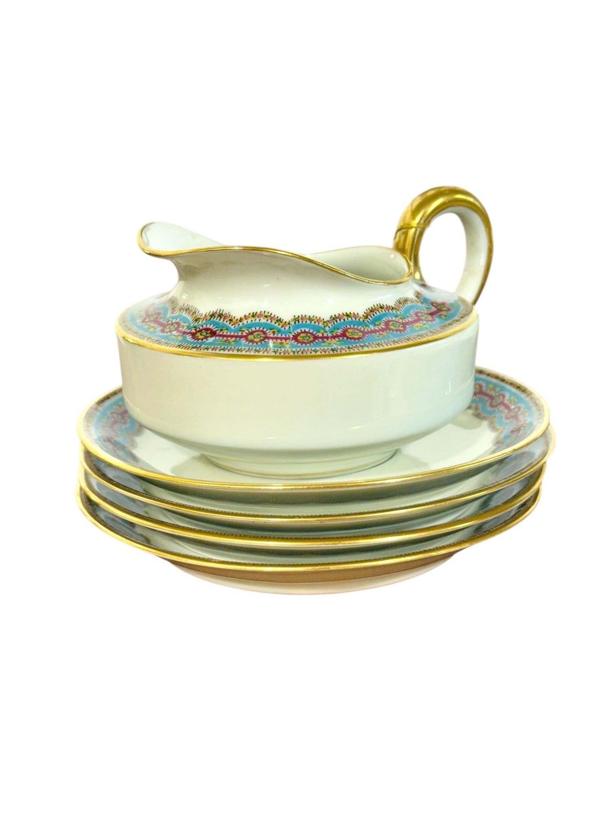 Home Decor Haviland Limoges Tea Set With 24k Gold & Orientalist Frieze, C.1900 photo