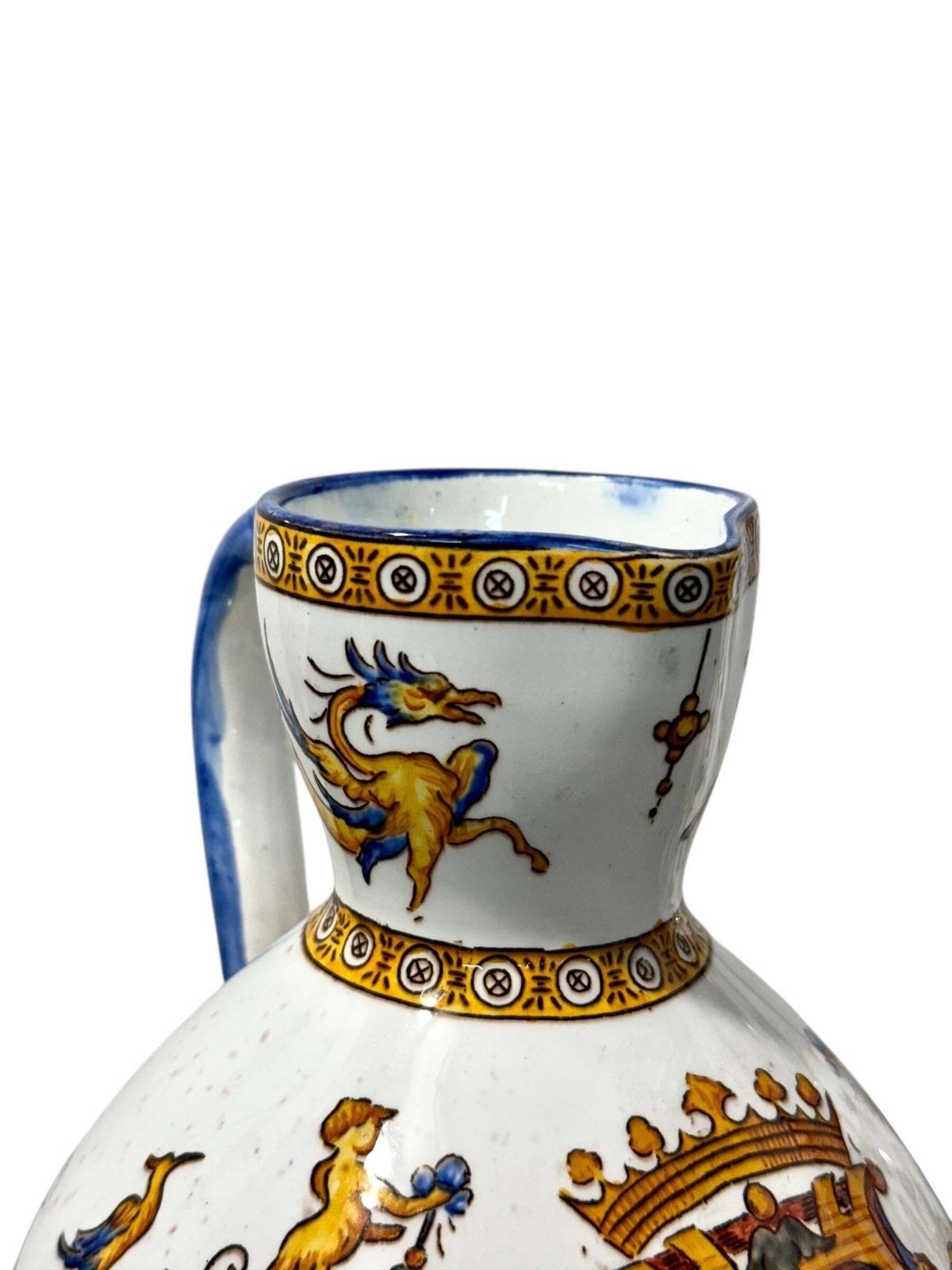 photo vinterior Pair Of Gien Renaissance Revival Faience Pitchers, 19th Century