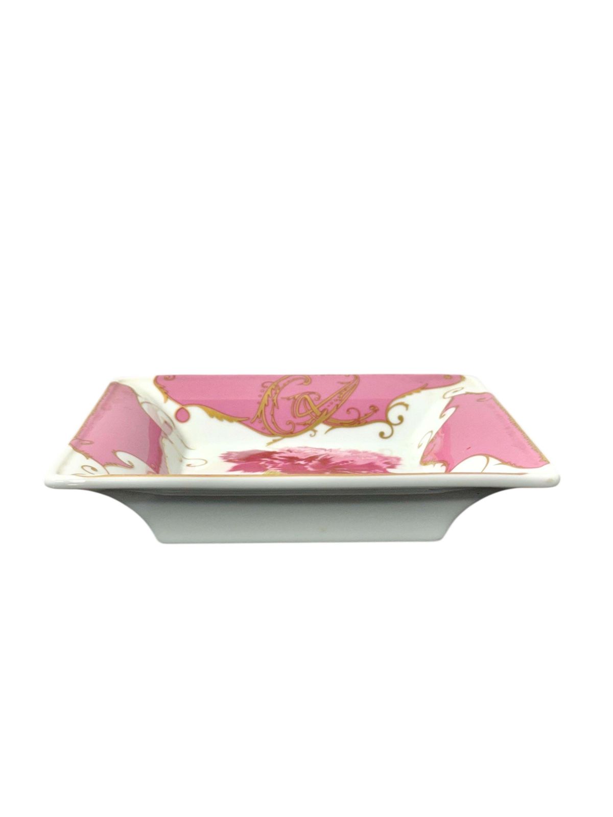 Pink And Gold Porcelain Trinket Dish By Christian Lacroix photo for sale