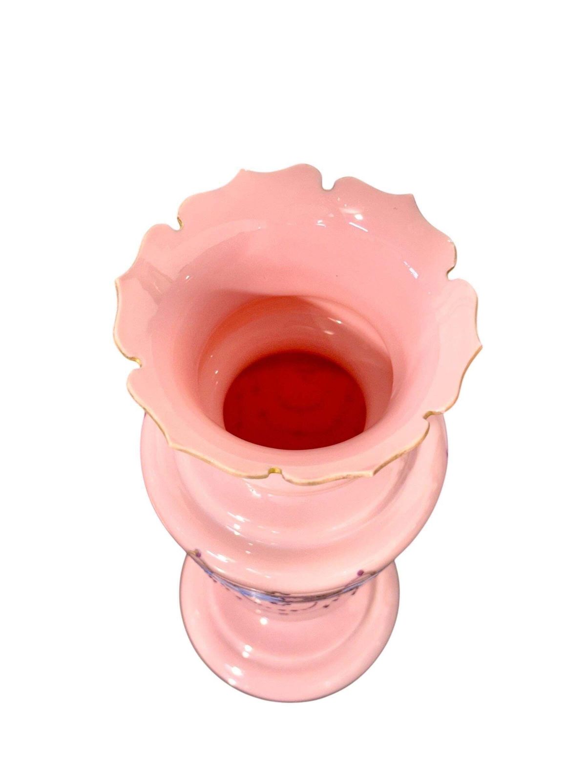Pair Of 19th Century Pink Opaline Glass Vases With Gilt Décor photo Home Decor