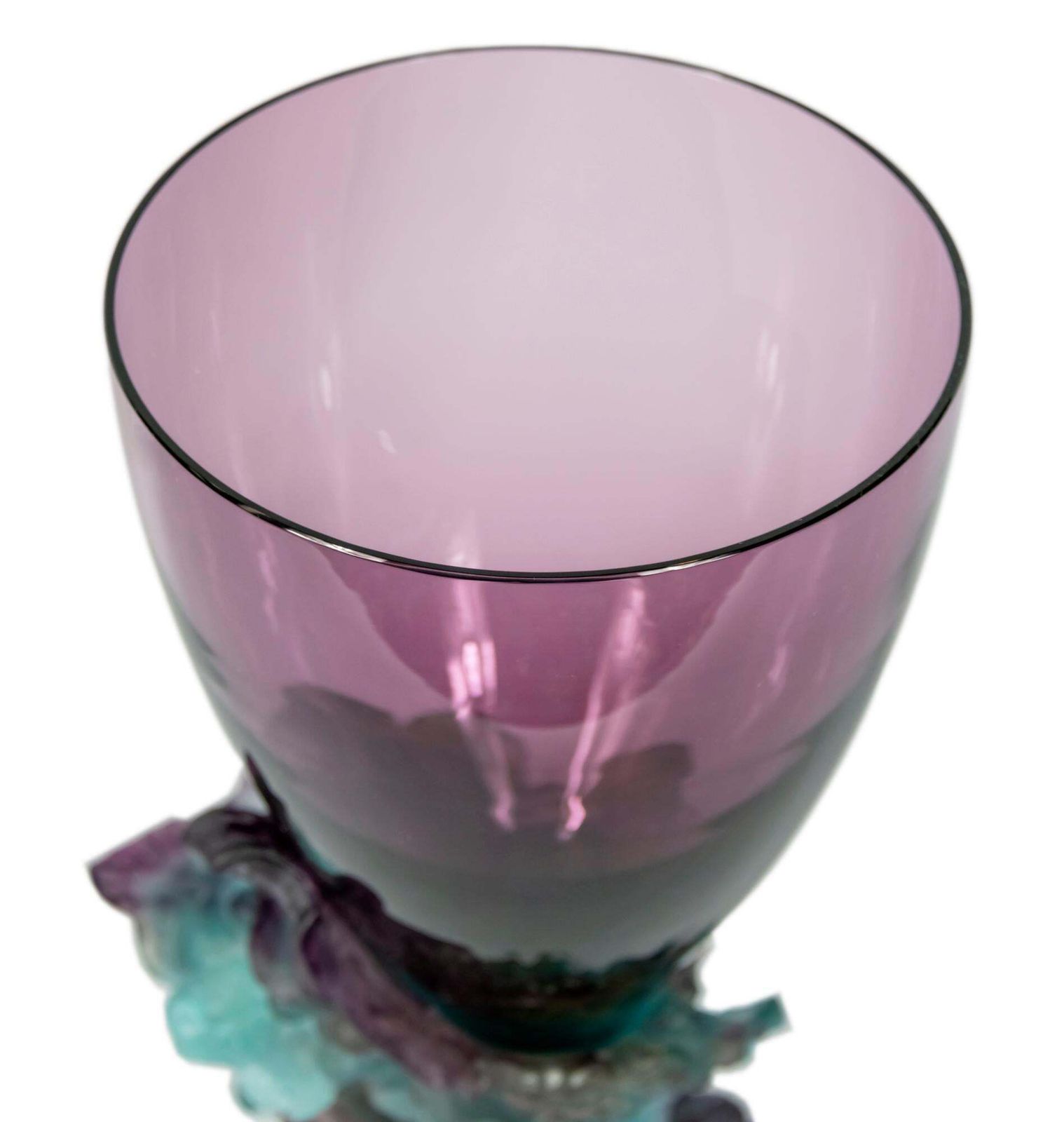 French Daum Bacchus Green Amethyst Vase Centerpiece Pâté De Verre photo buy
