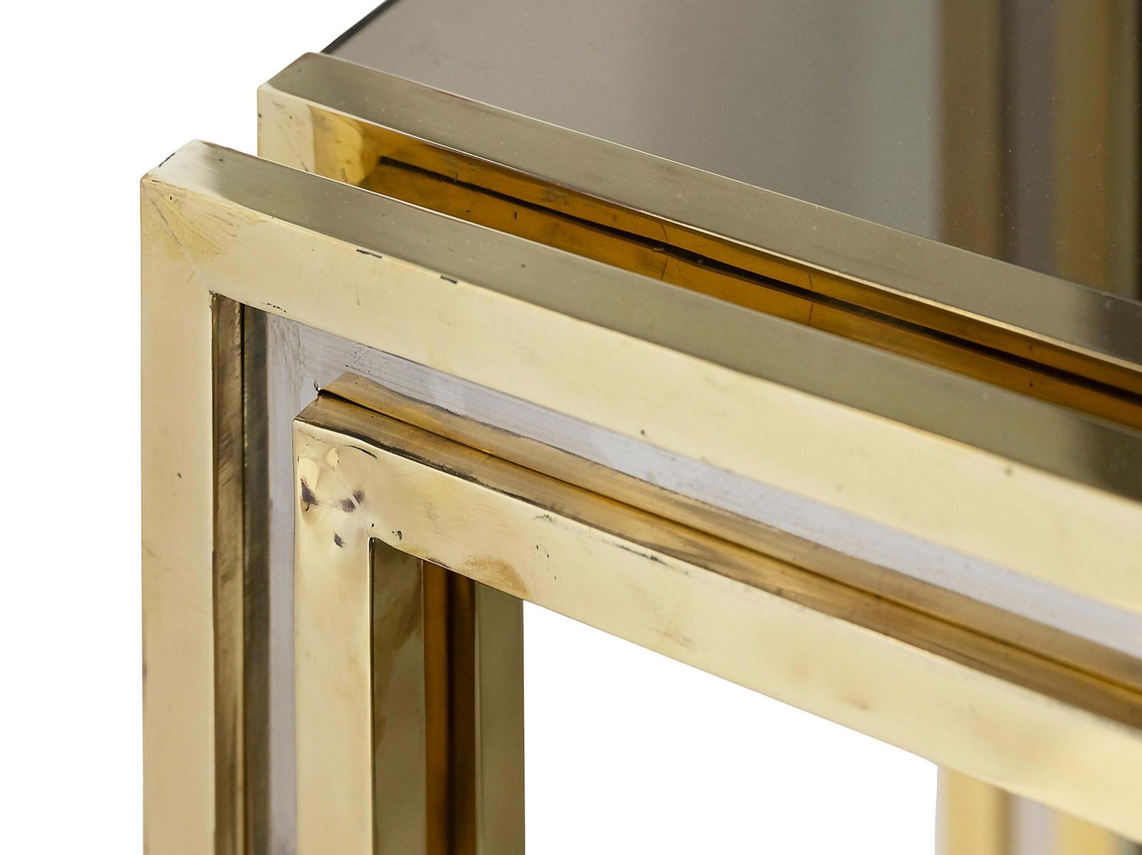 Italian Rare Mid Century Brass, Chrome And Glass Console Table By Romeo Rega photo buy