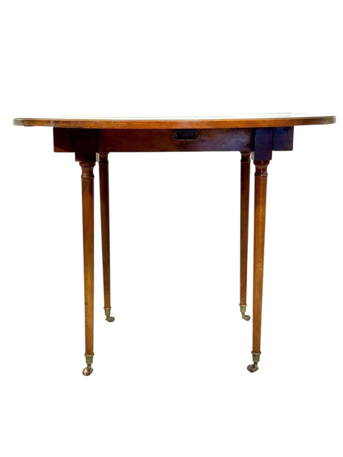 Early 19th Century French Cherrywood Drop Leaf Table On Gilt Bronze Casters photo furniture