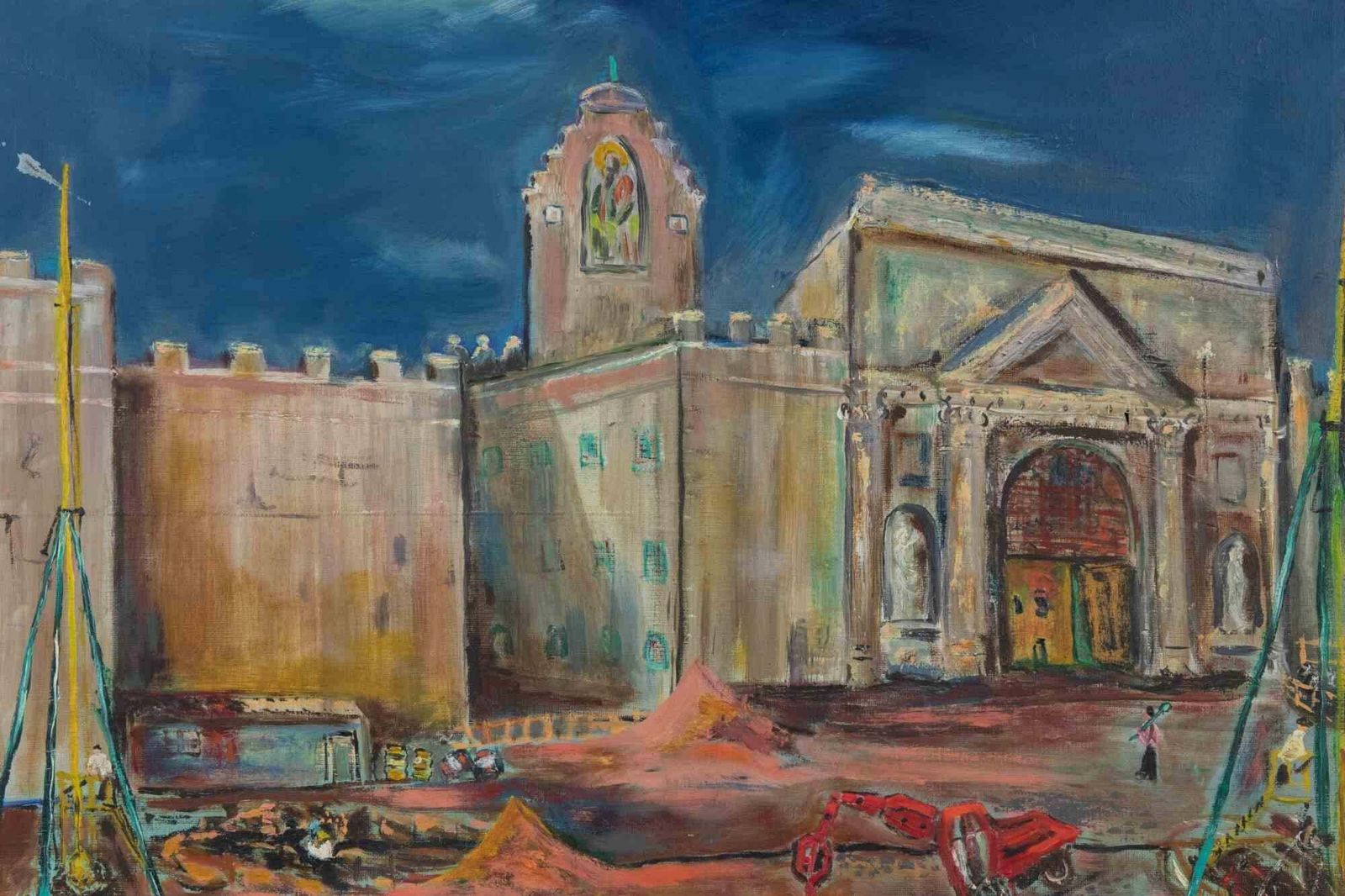 Sirio Pellegrinicityscape   Oil On Canvas By Sirio Pellegrini   19641964 photo for sale