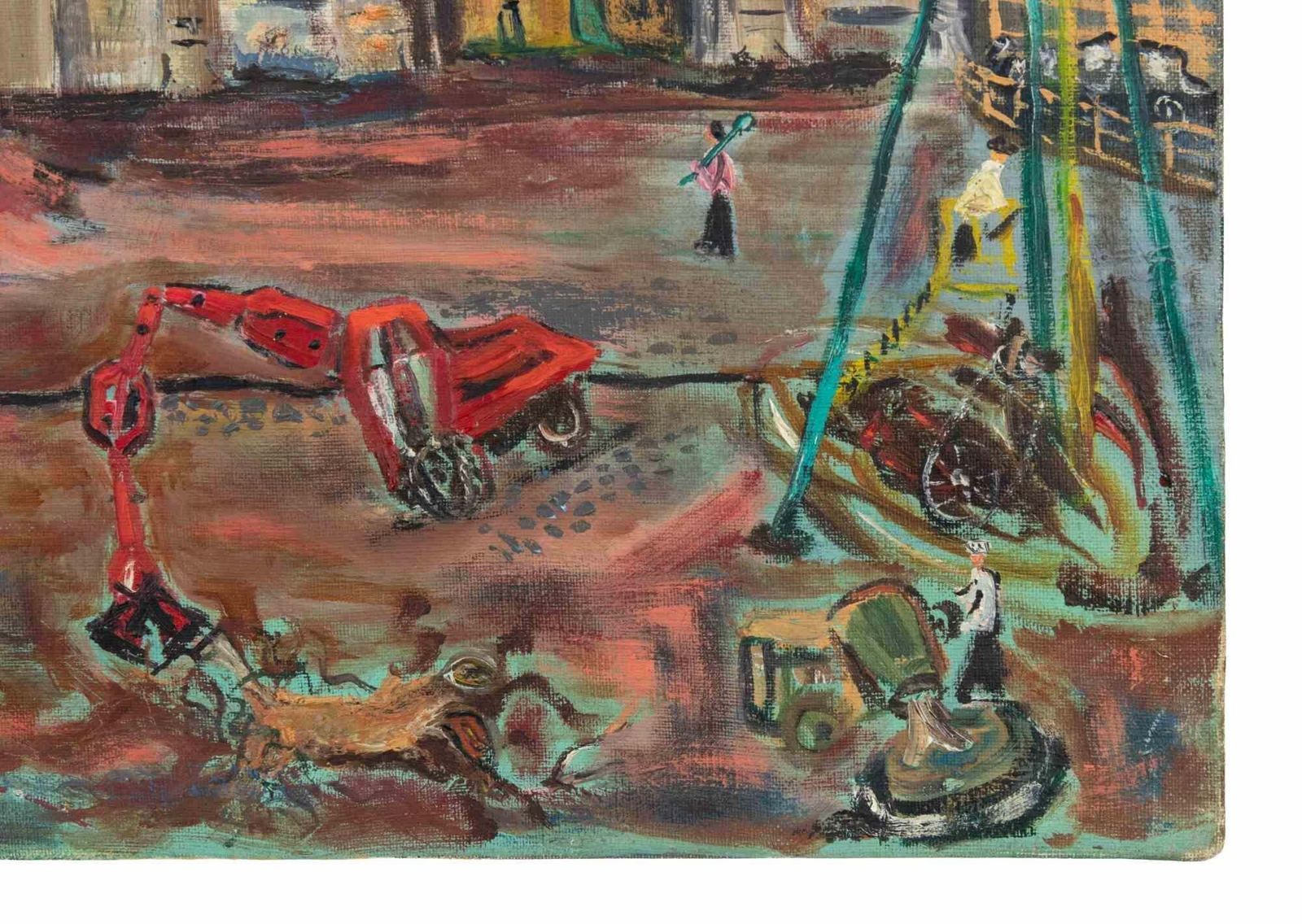 Sirio Pellegrinicityscape   Oil On Canvas By Sirio Pellegrini   19641964 photo Art