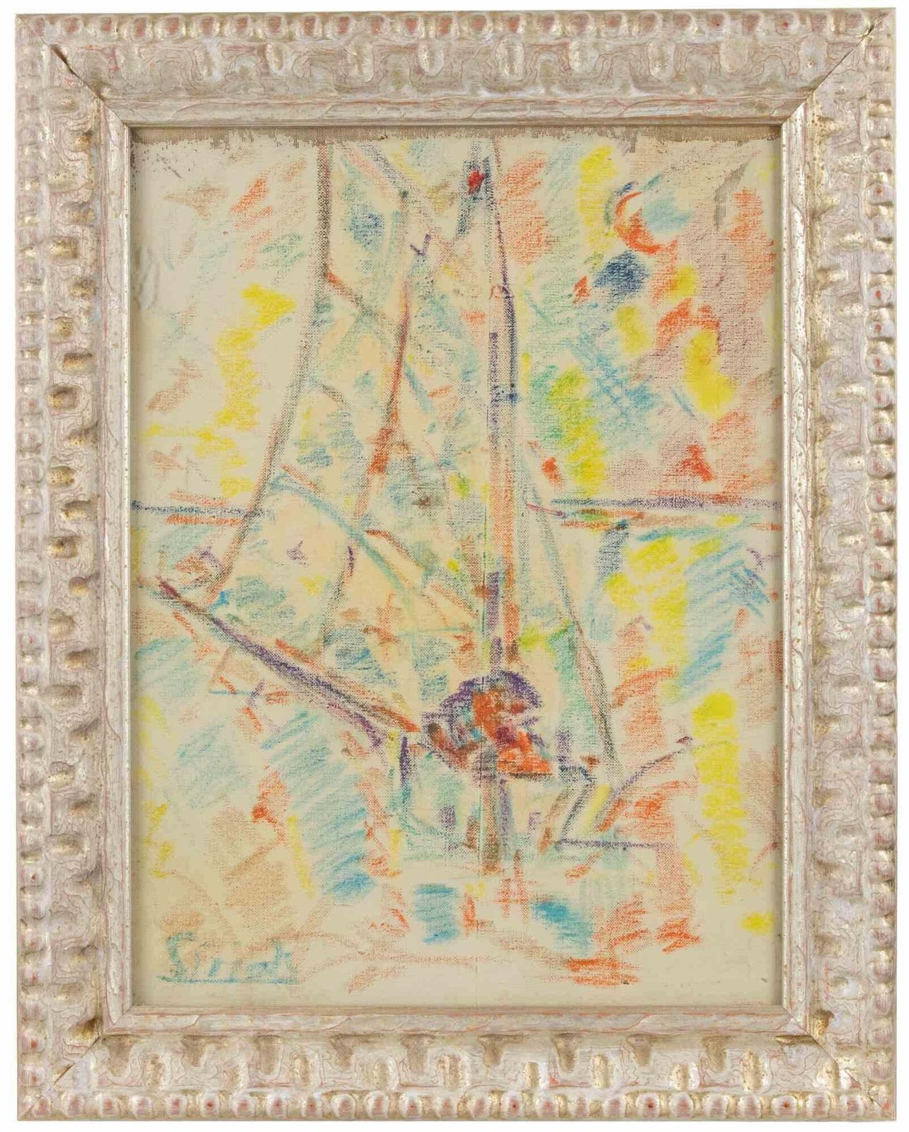 Sirio Pellegriniabstract Composition (Boat)   Drawing By Sirio Pellegrini   1970s1970s