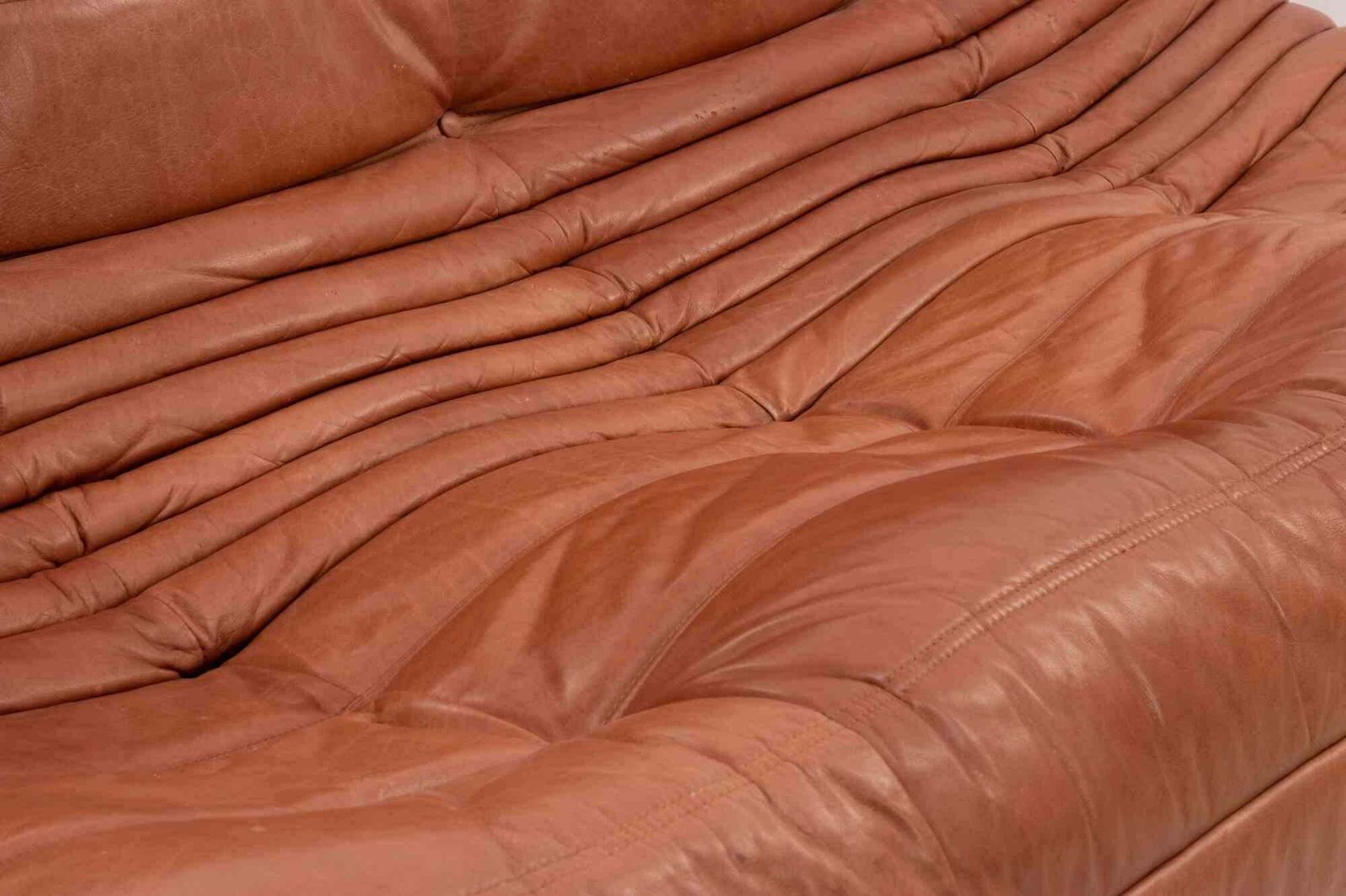"Togo" Vintage Leather Sofa By Michel Ducaroy For Ligne Roset, Italy 1970s photo for sale