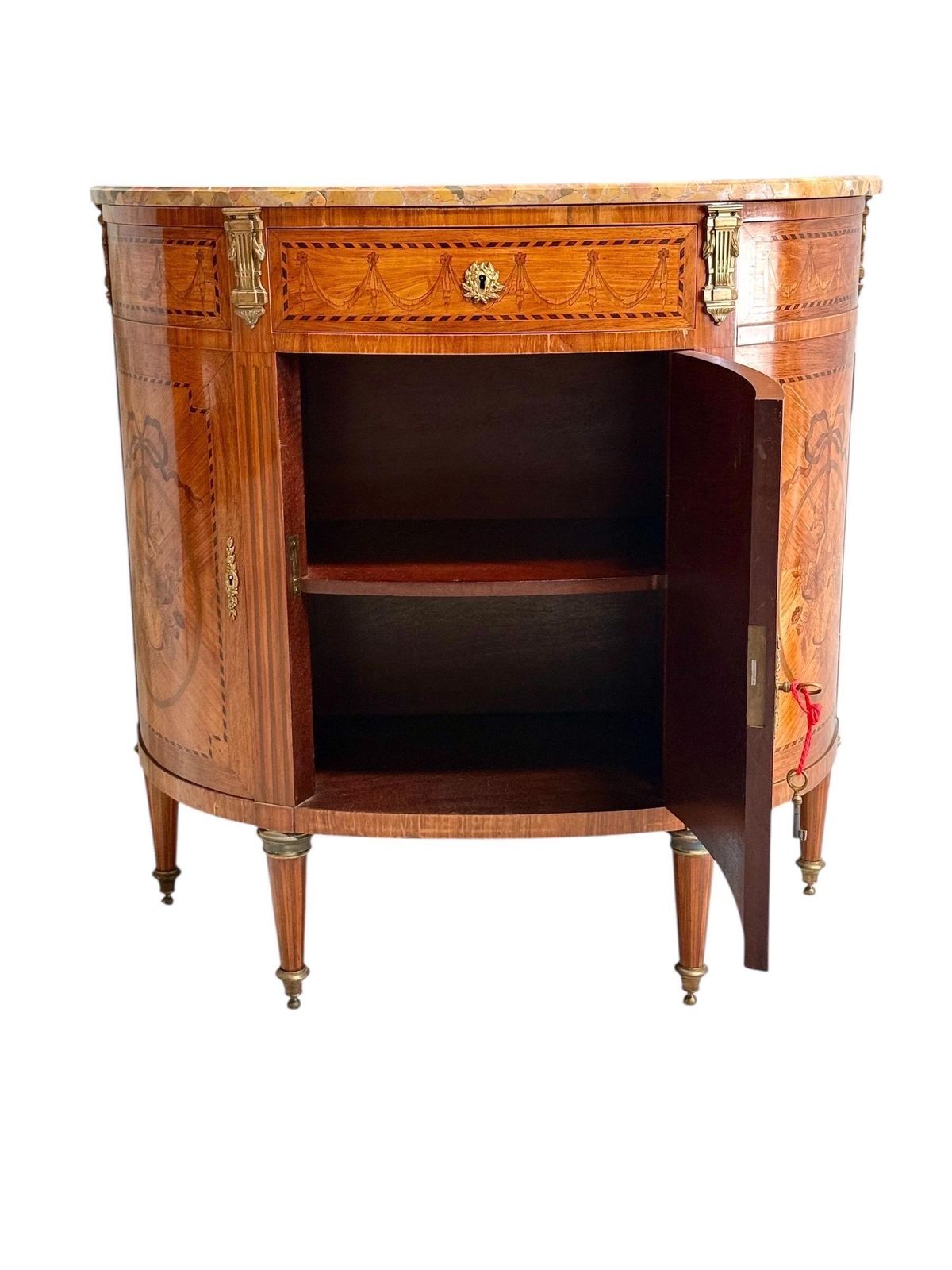 photo vinterior 19th Century Louis XVI Style Demilune Commode With Marble Top